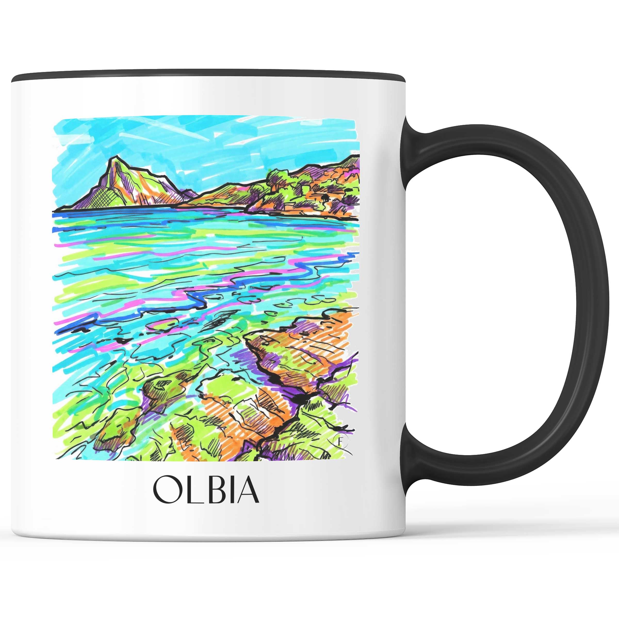 Olbia - Italien Becher - Kaffeetasse im Tag Graffiti Stil