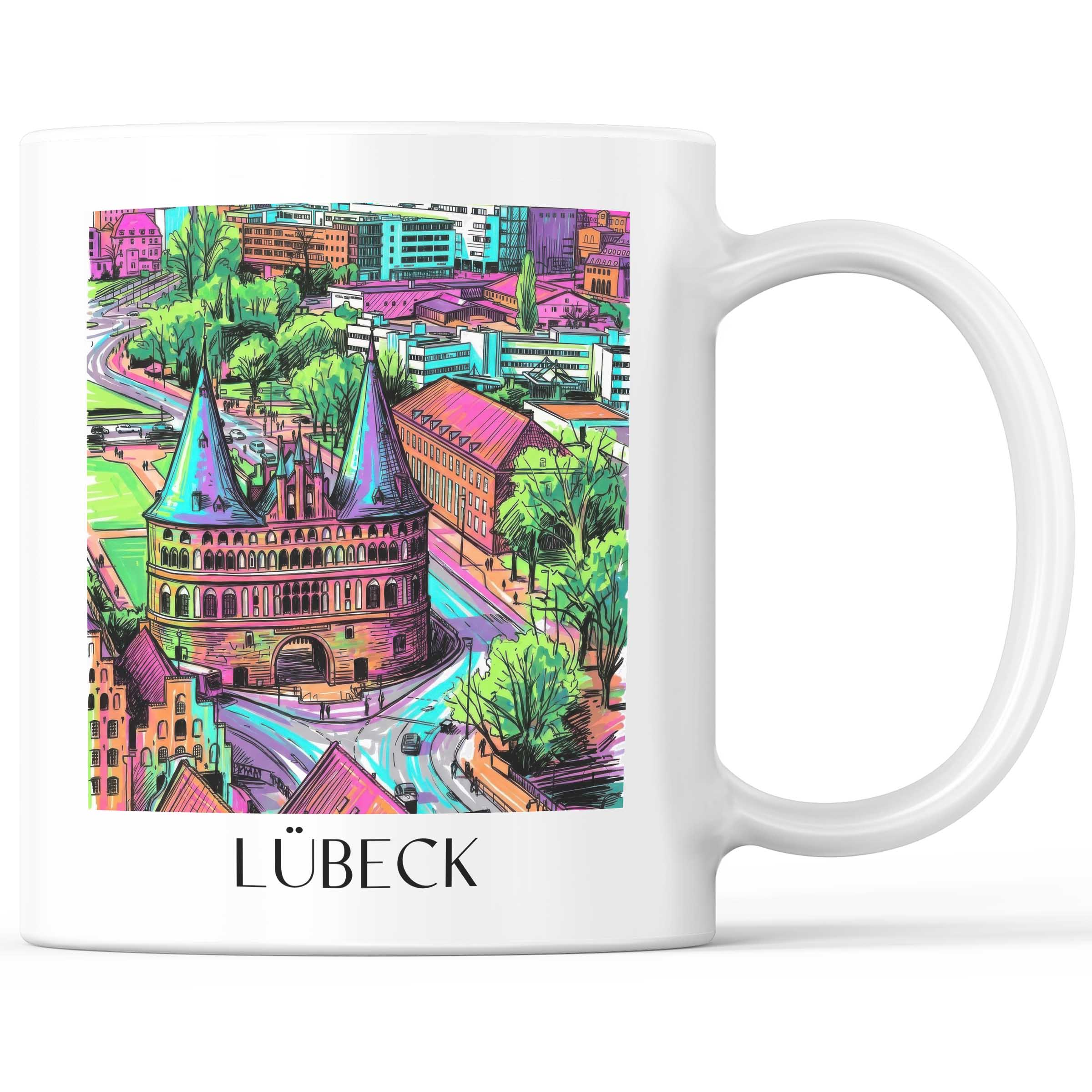 Lübeck - Deutschland Becher - Kaffeetasse im Tag Graffiti Stil