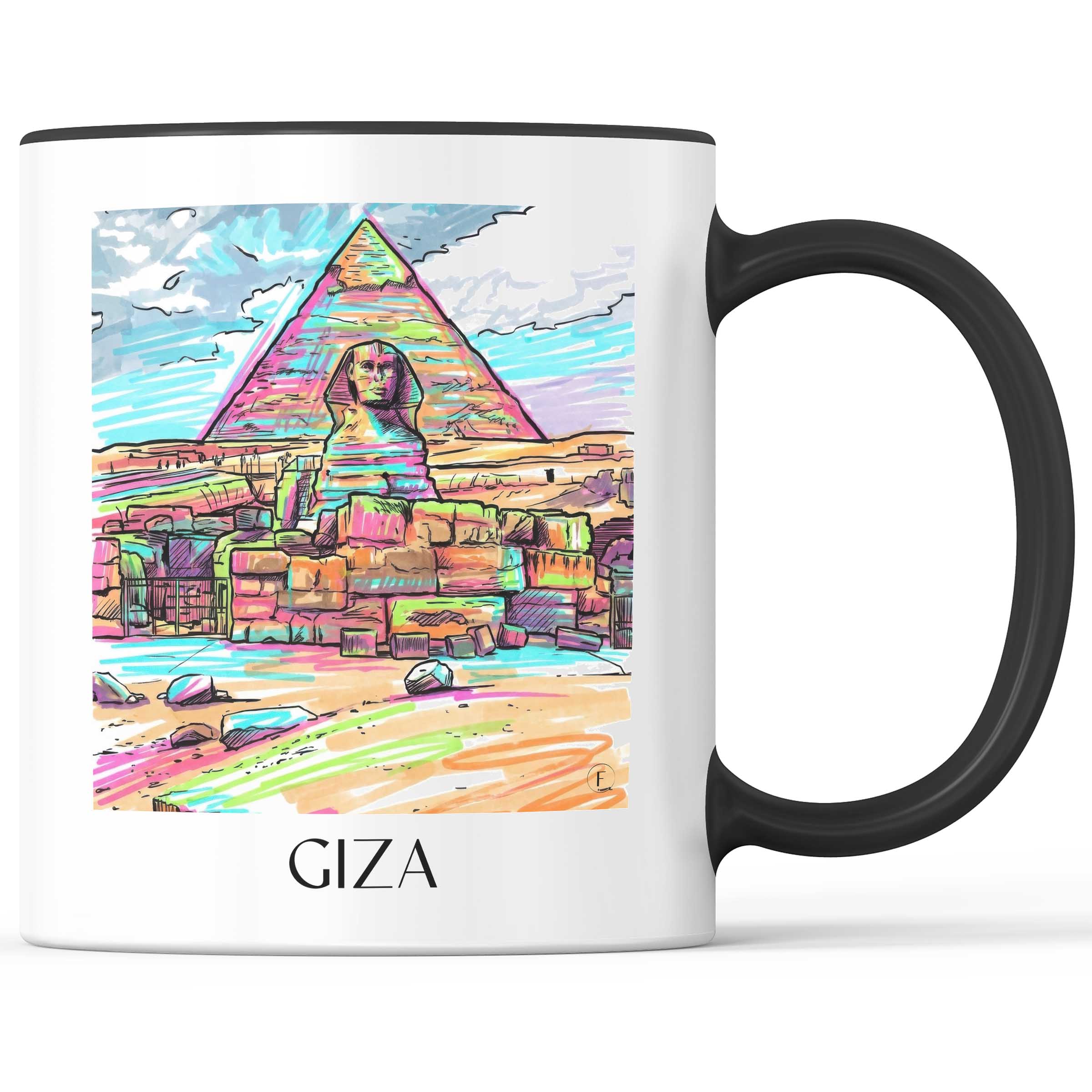 Gizeh - Ägypten Becher - Kaffeetasse im Tag Graffiti Stil