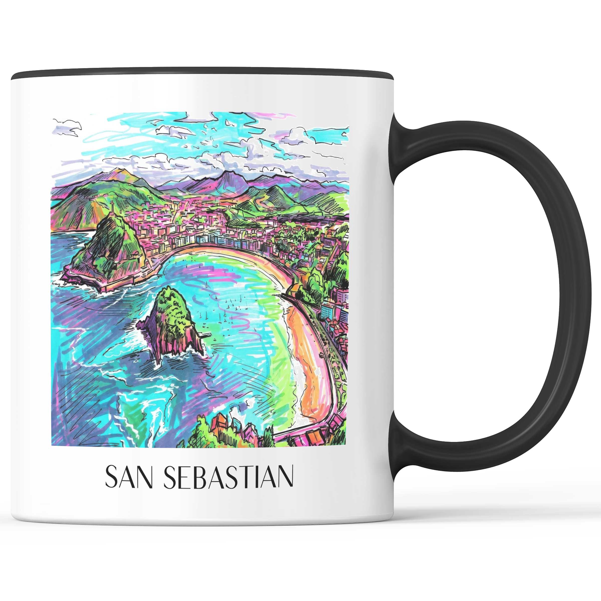 San Sebastian - Spanien Becher - Kaffeetasse im Tag Graffiti Stil