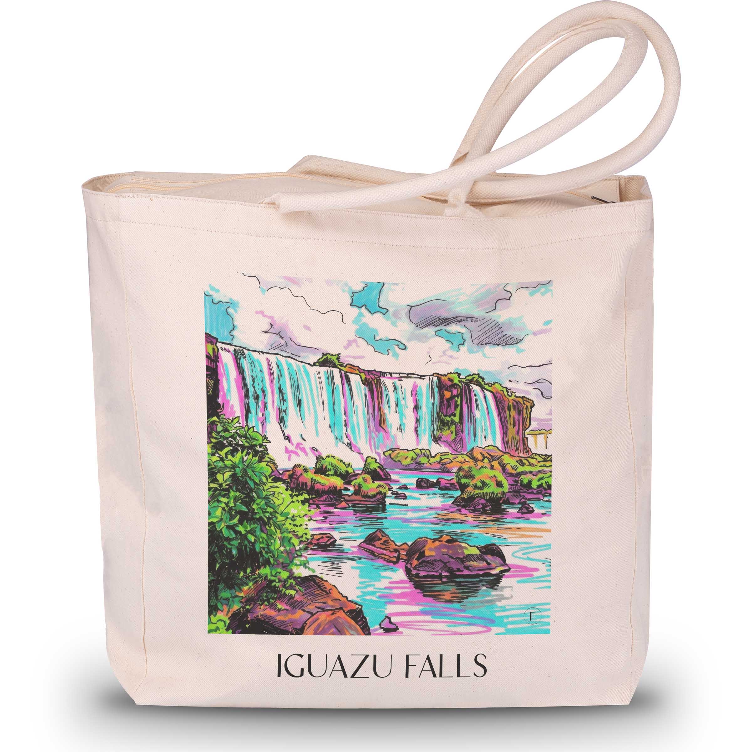 Iguazú Wasserfälle - Südamerika Tote Bag - Einkaufstasche im Tag Graffiti Stil