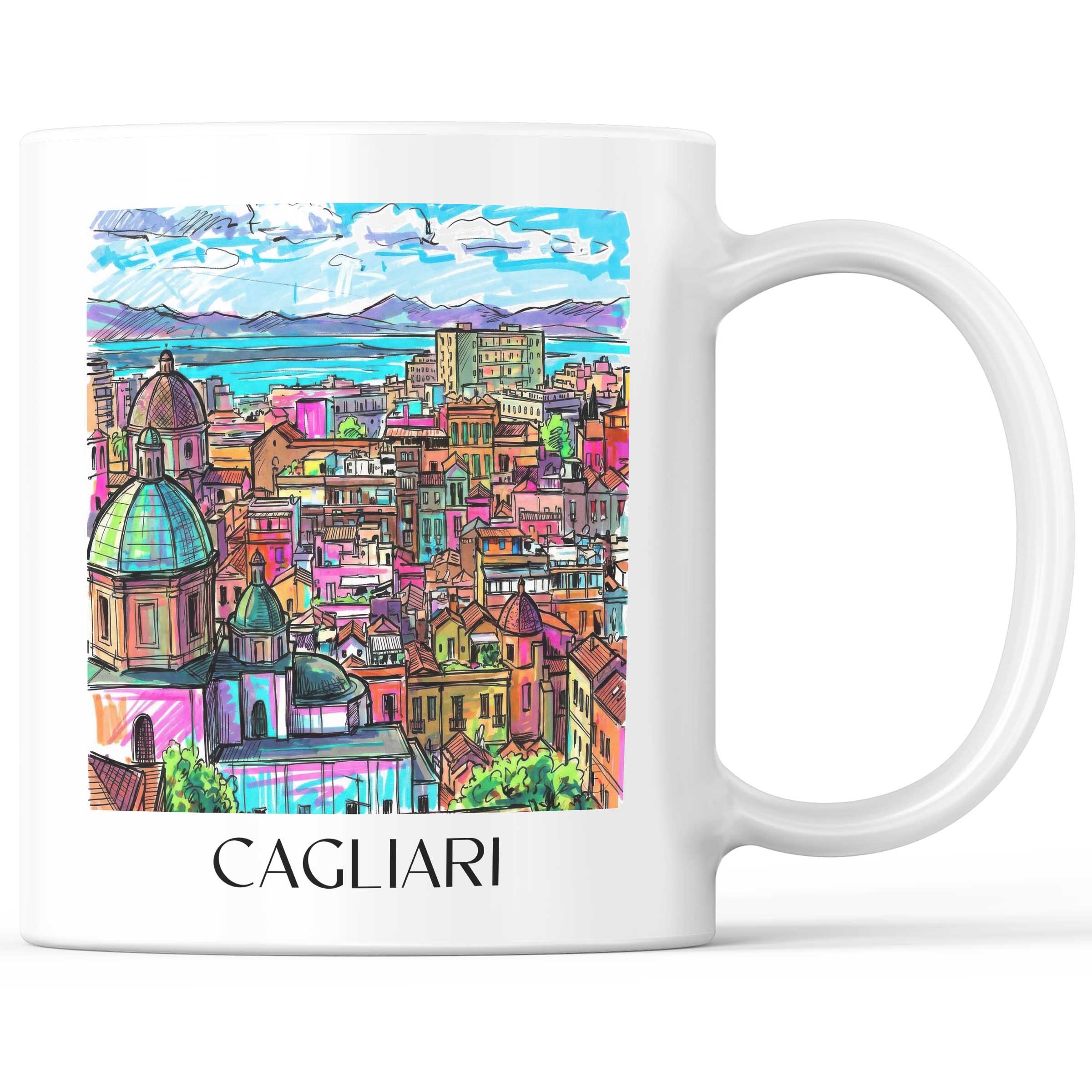 Cagliari - Italien Becher - Kaffeetasse im Tag Graffiti Stil