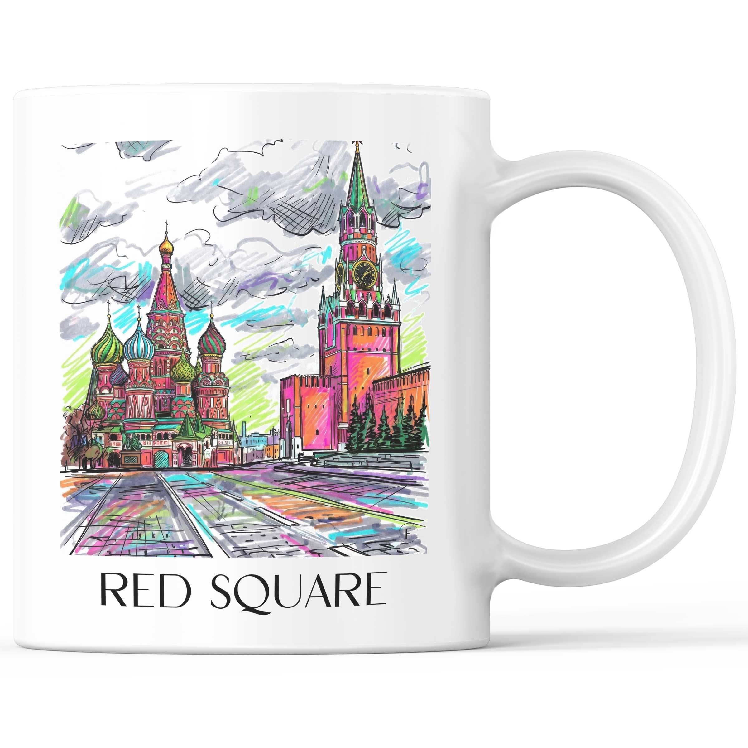 Roter Platz, Kremel - Russland Becher - Kaffeetasse im Tag Graffiti Stil