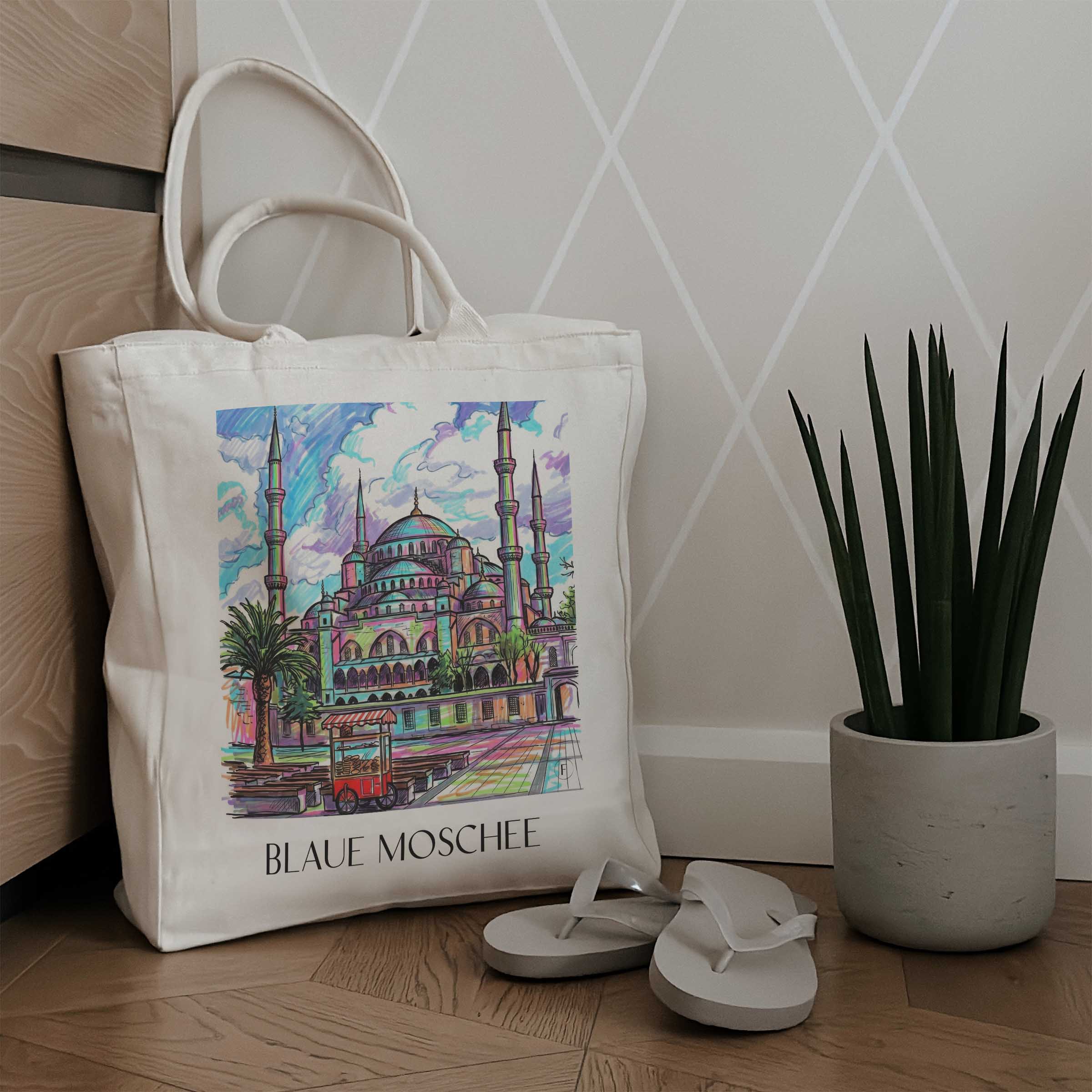 blaue-moschee-türkei-einkaufstasche-graffiti