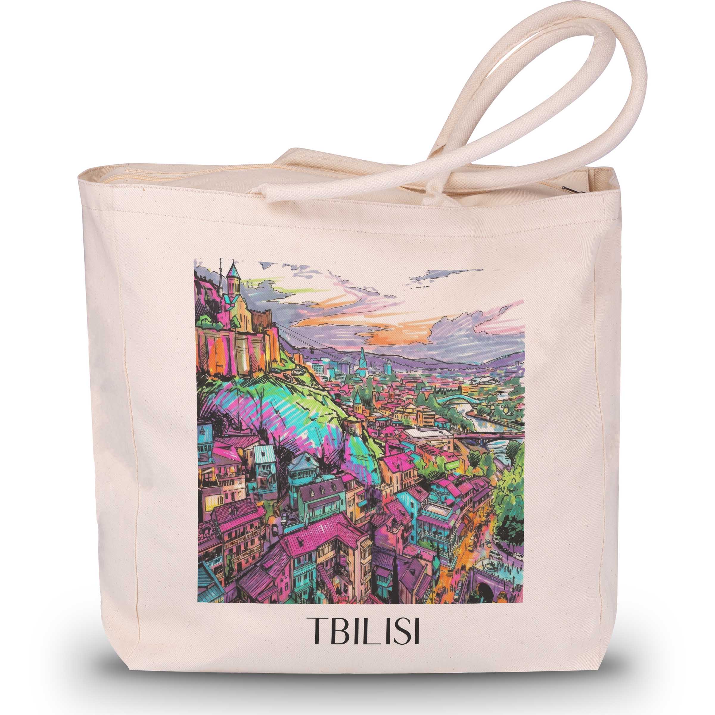 Tiflis - Georgien Tote Bag - Einkaufstasche im Tag Graffiti Stil