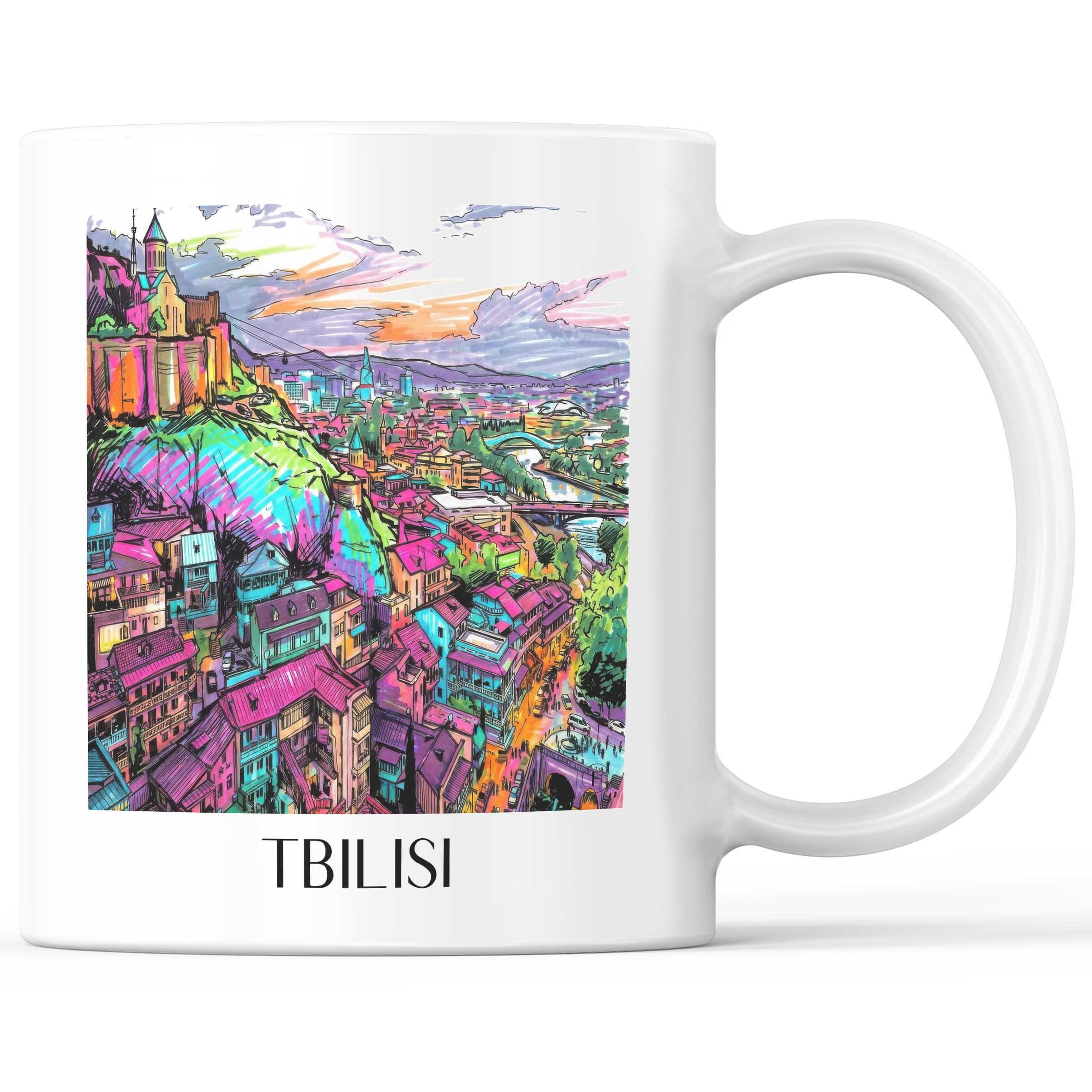 Tiflis - Georgien Becher - Kaffeetasse im Tag Graffiti Stil