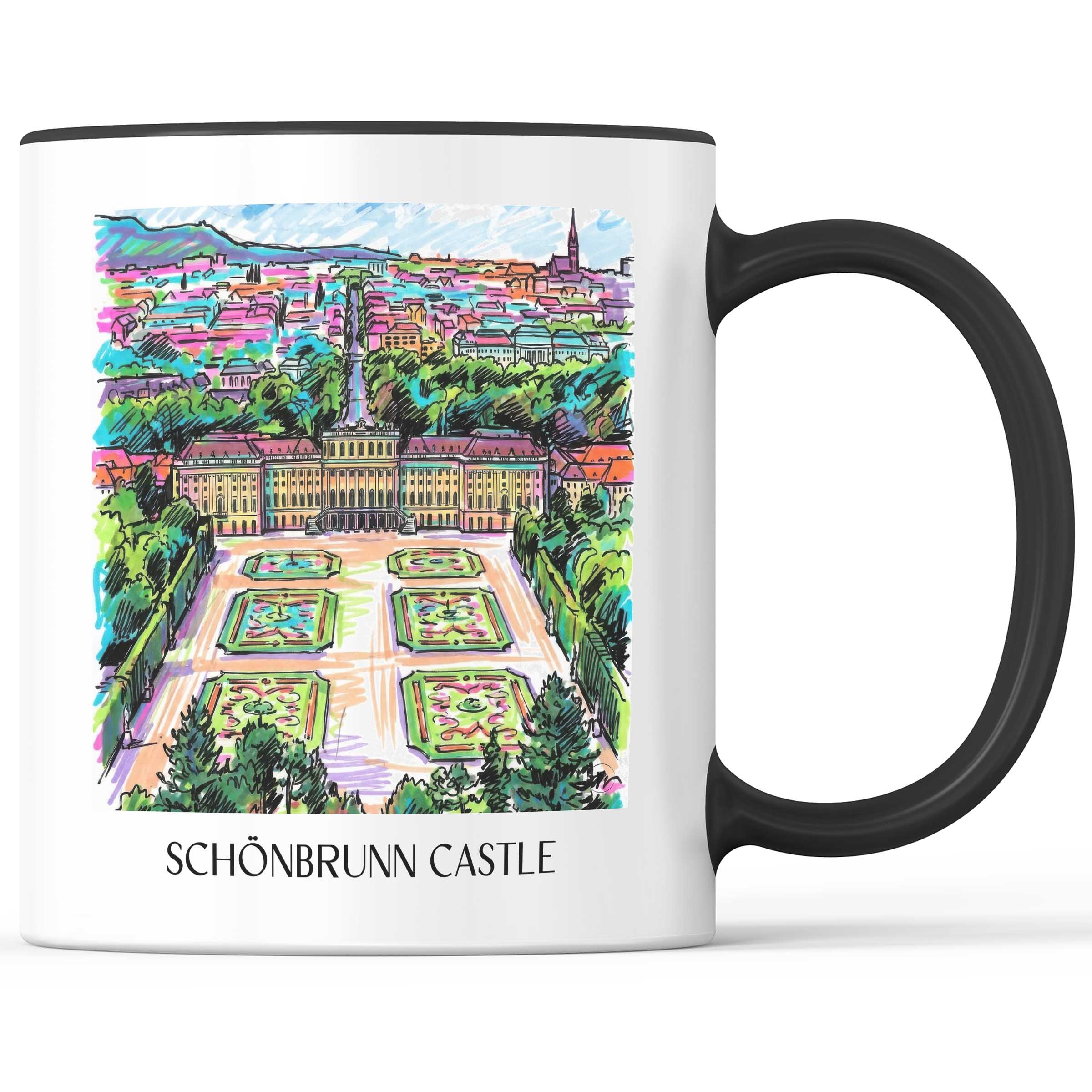 Schloss Schönbrunn Kaffeebecher - Wien - Österreich Becher - Kaffeetasse im Tag Graffiti Stil