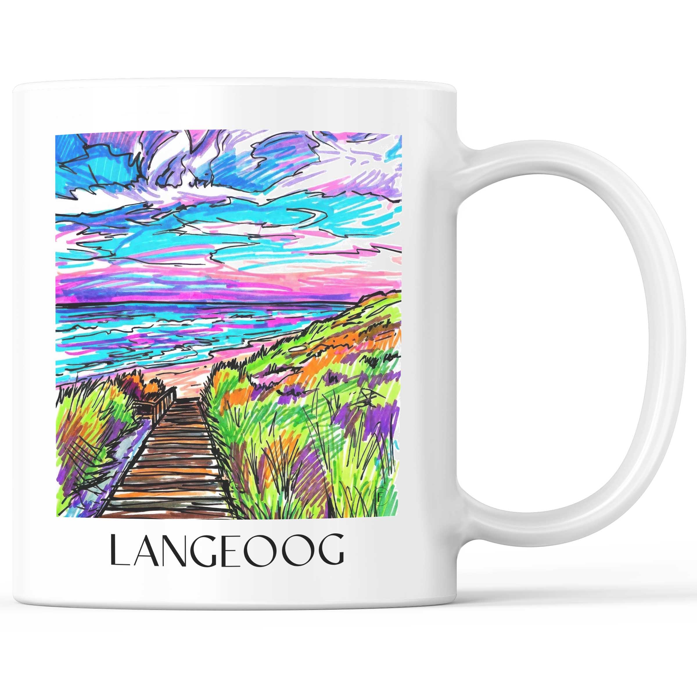 Langeoog - Deutschland Becher - Kaffeetasse im Tag Graffiti Stil