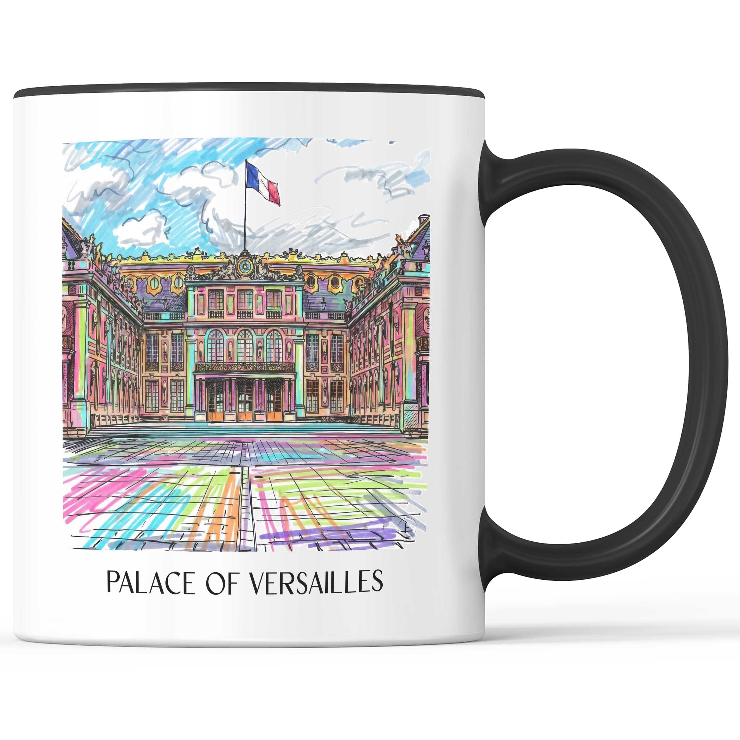 Schloss Versailles Kaffeebecher - Frankreich - Frankreich Becher - Kaffeetasse im Tag Graffiti Stil