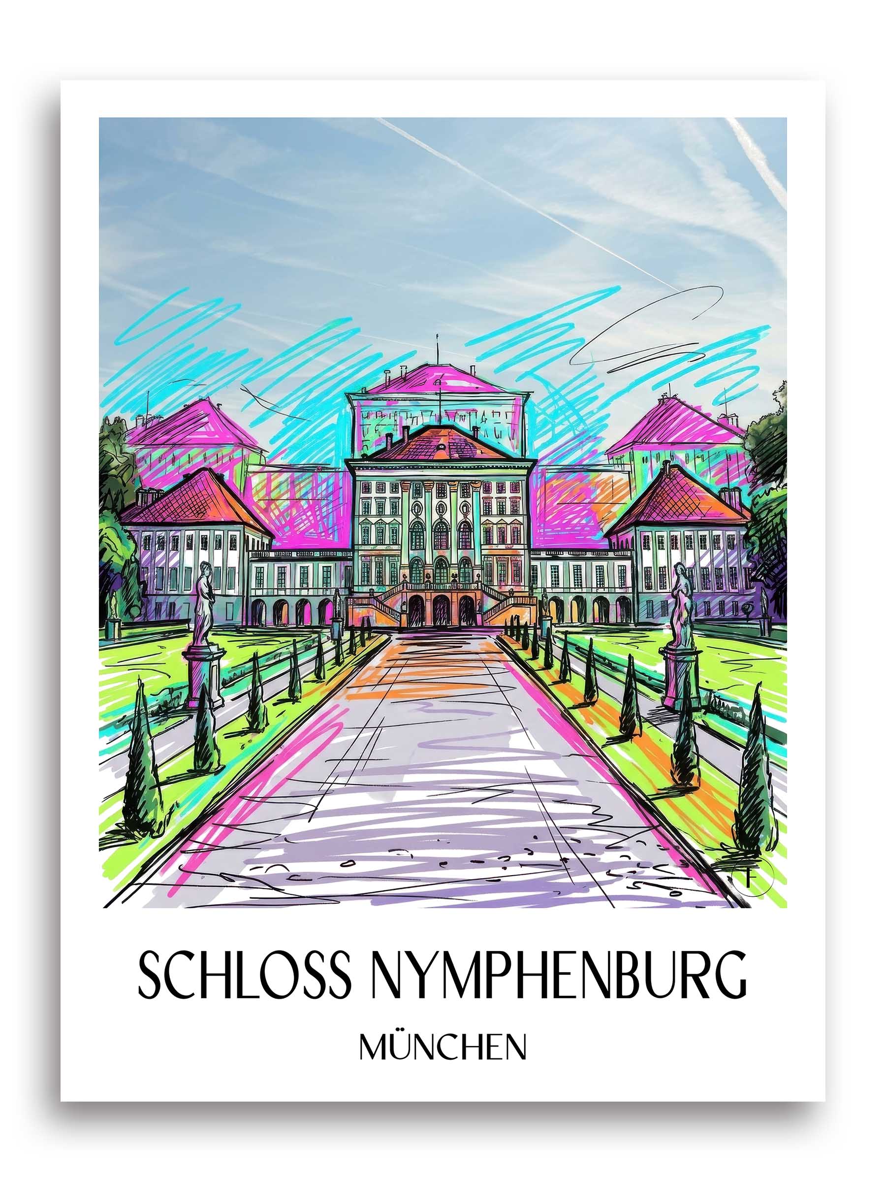schloss-nymphenburg-münchen-deutschland-poster-graffiti