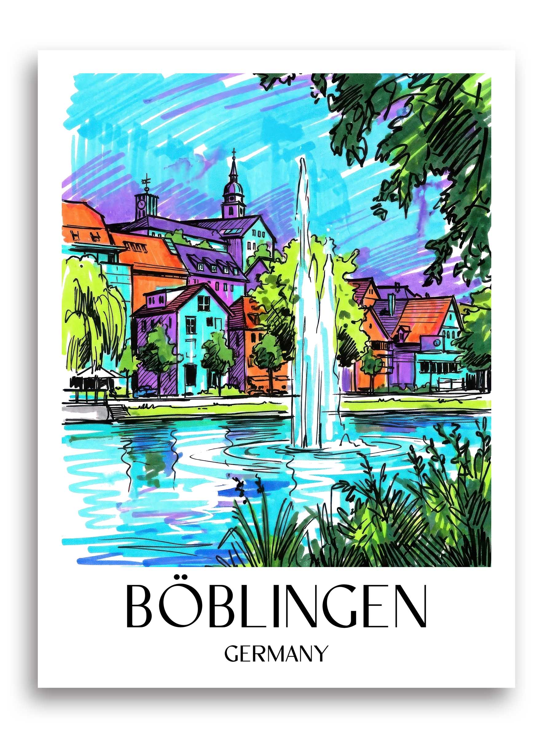 Böblingen Poster - - Deutschland Kunstdruck - Tag Graffiti von A4 bis A1