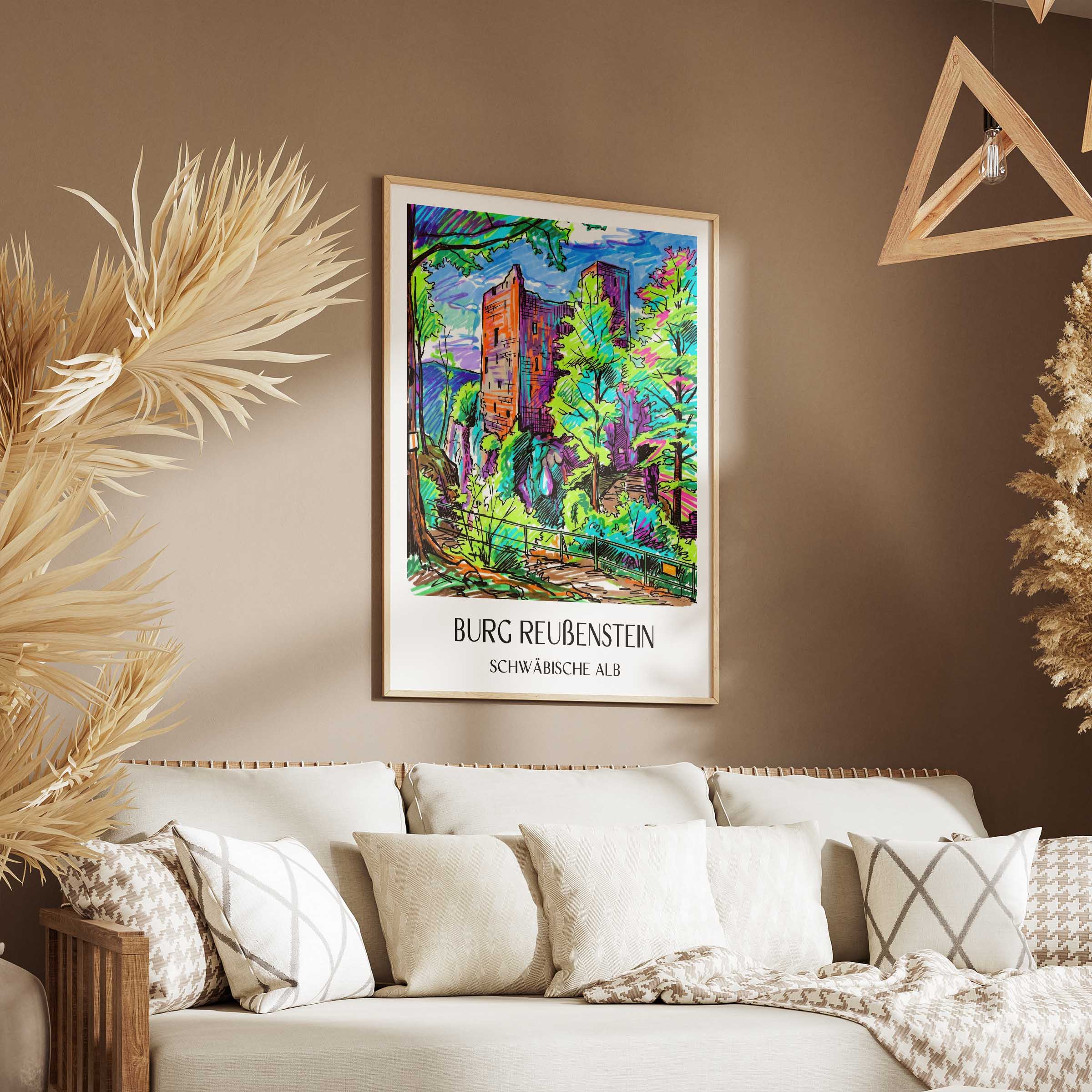 burg-reußenstein-schwäbische-alb-deutschland-poster-graffiti