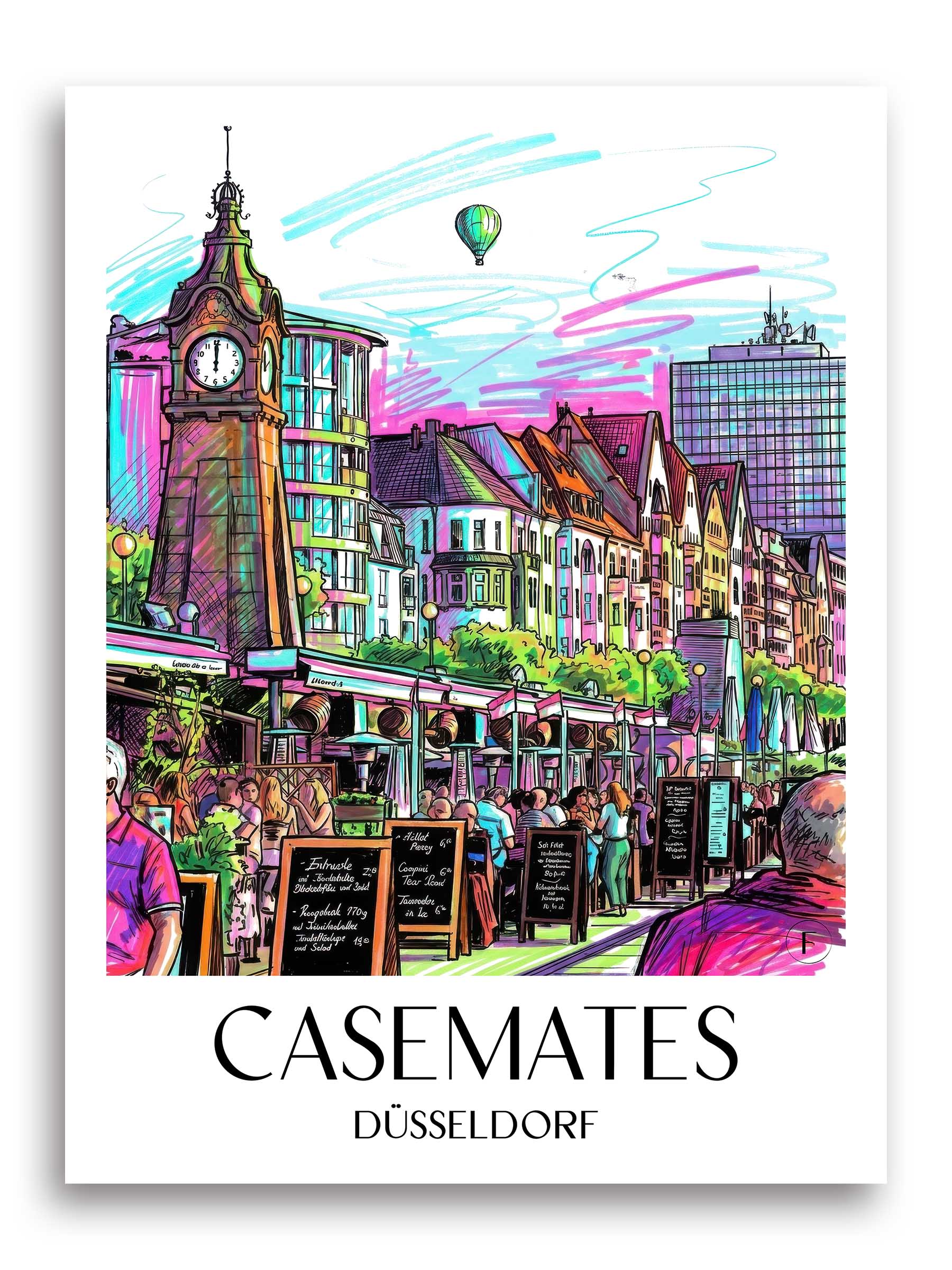 Kasematten Poster - Düsseldorf - Deutschland Kunstdruck - Tag Graffiti von A4 bis A1