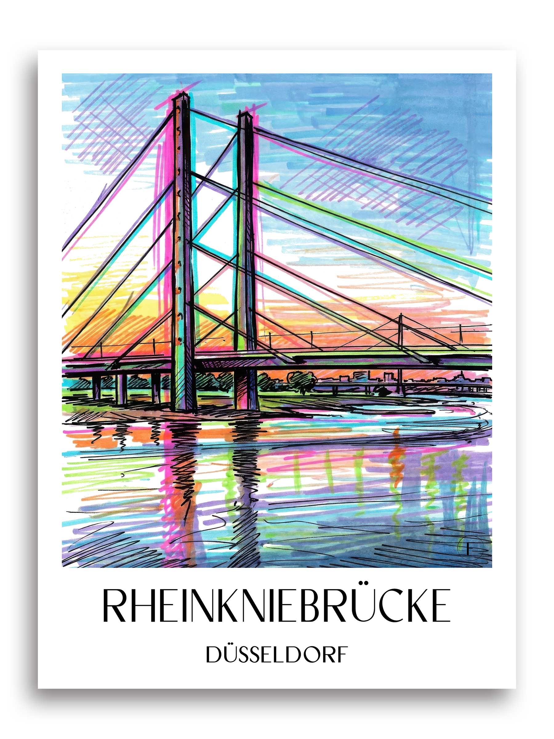 rheinkniebrücke-düsseldorf-deutschland-poster-graffiti