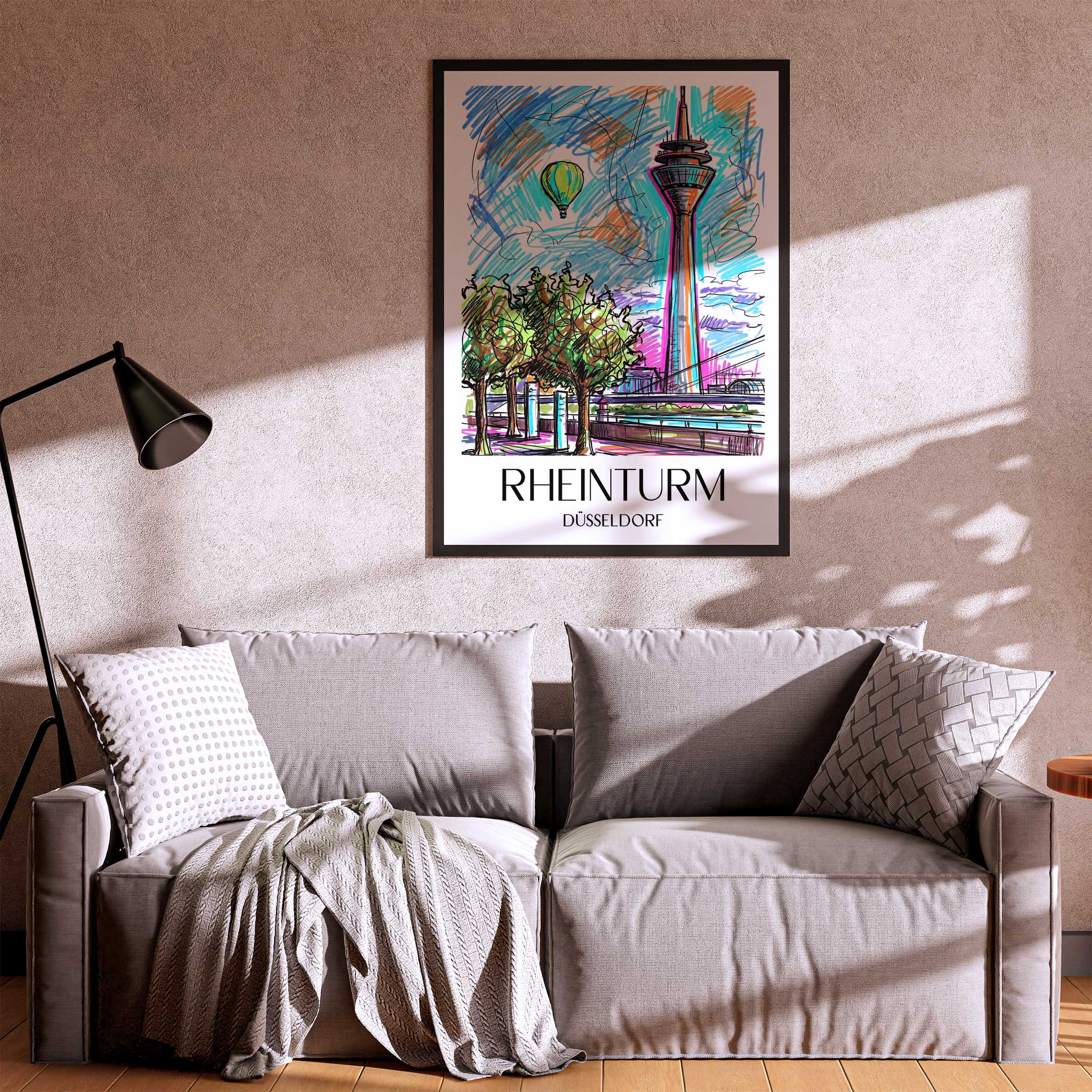 rheinturm-düsseldorf-deutschland-poster-graffiti