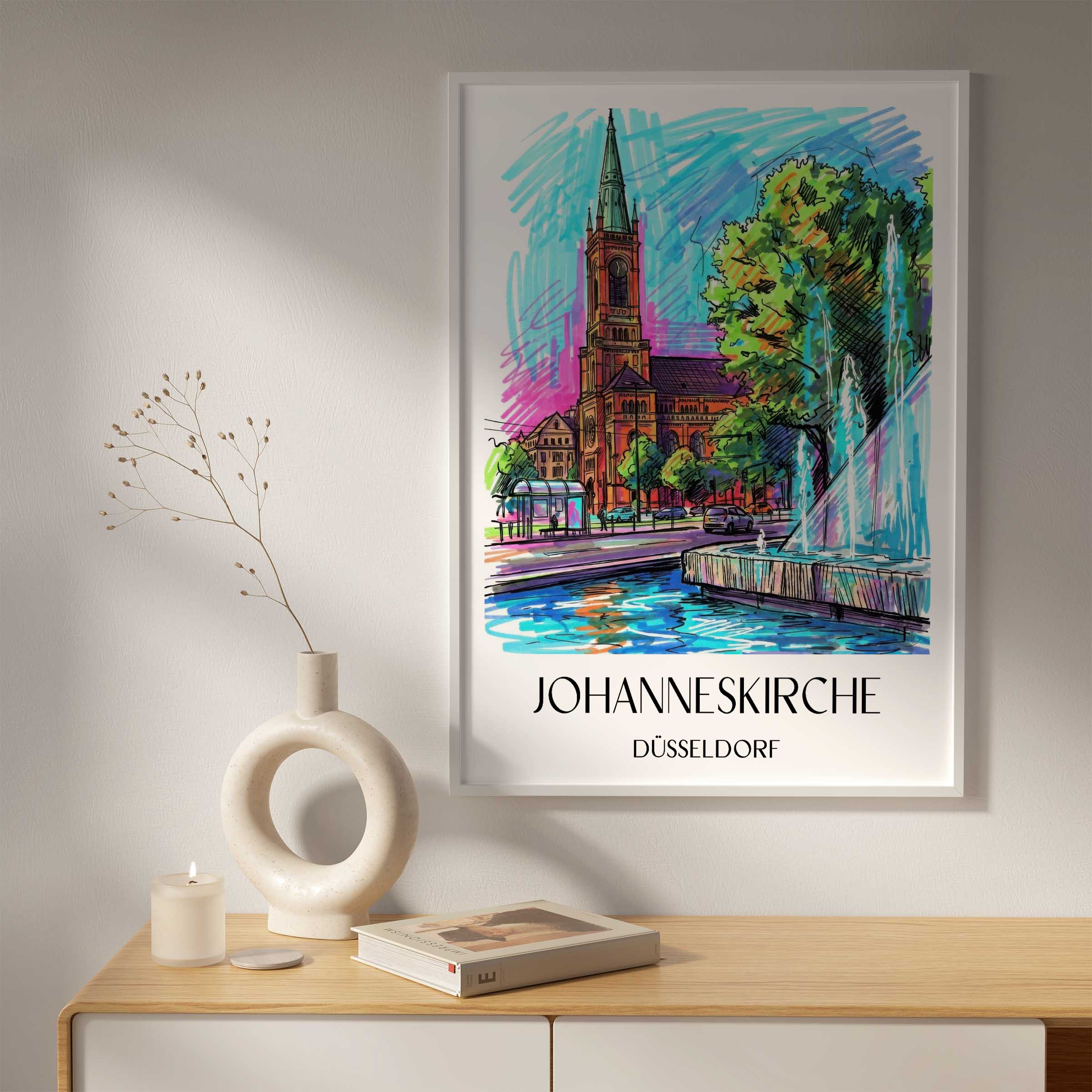 johanneskirche-düsseldorf-deutschland-poster-graffiti