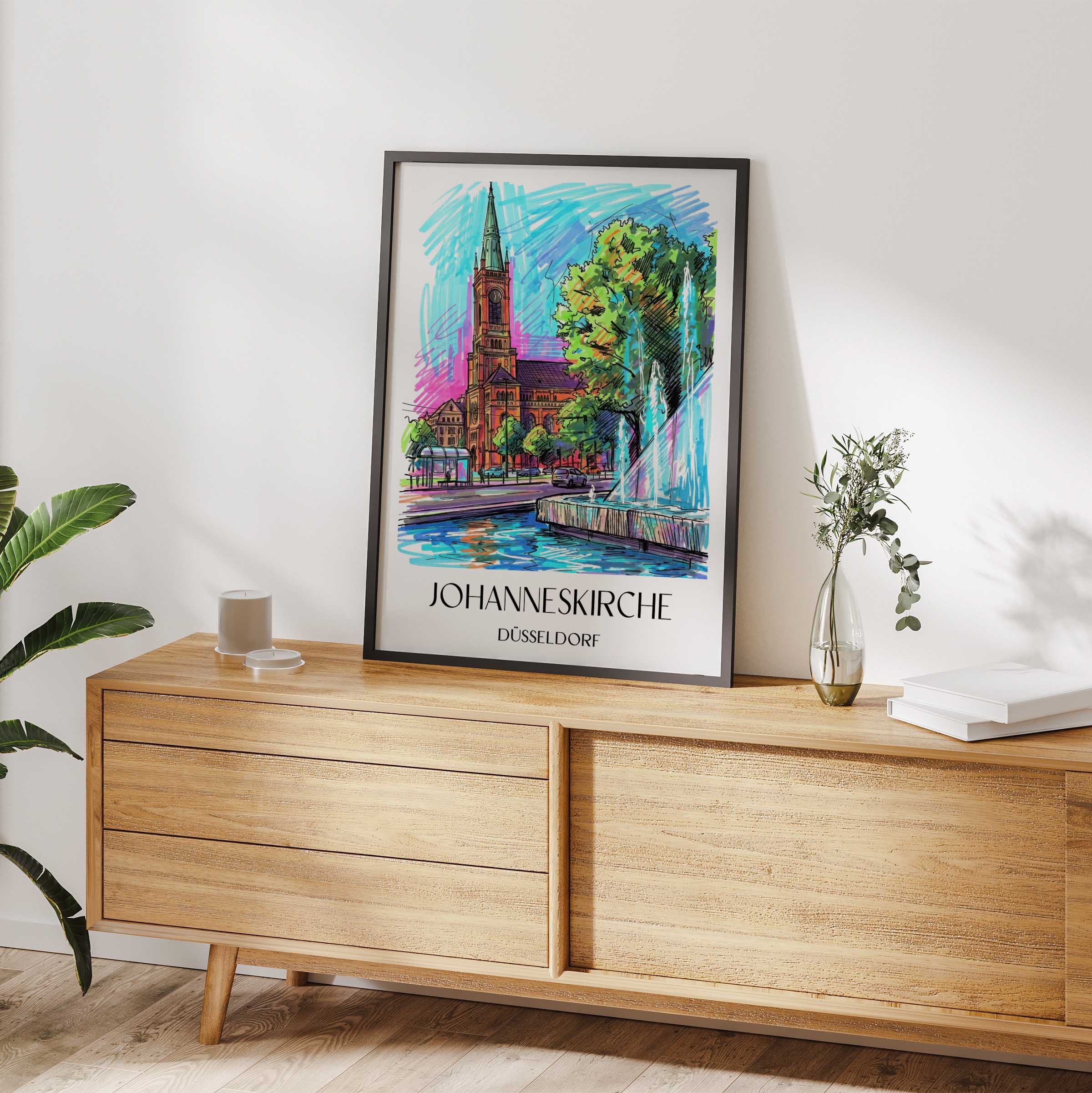 johanneskirche-düsseldorf-deutschland-poster-graffiti