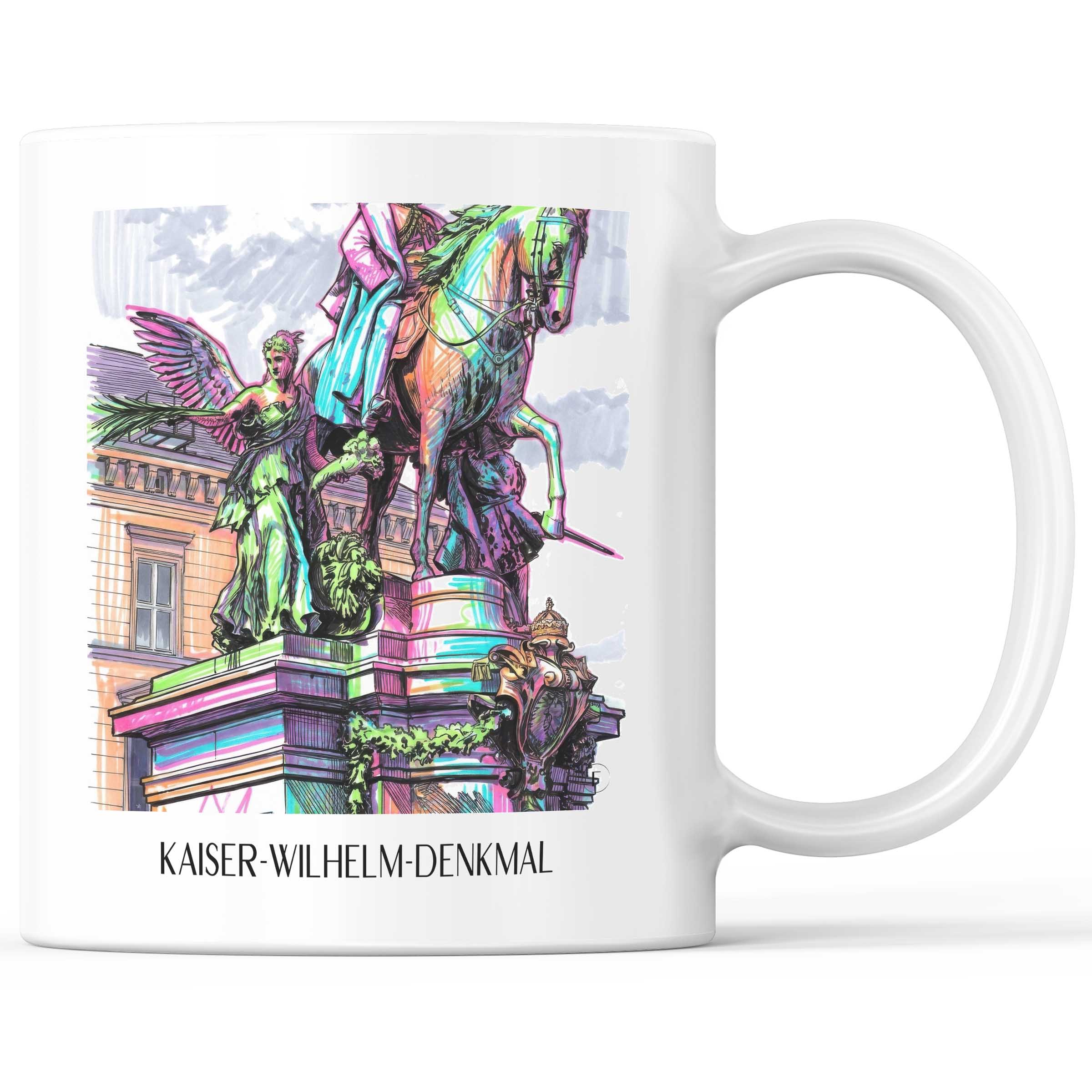 Kaiser-Wilhelm-Denkmal Kaffeebecher - Düsseldorf - Deutschland Becher - Kaffeetasse im Tag Graffiti Stil