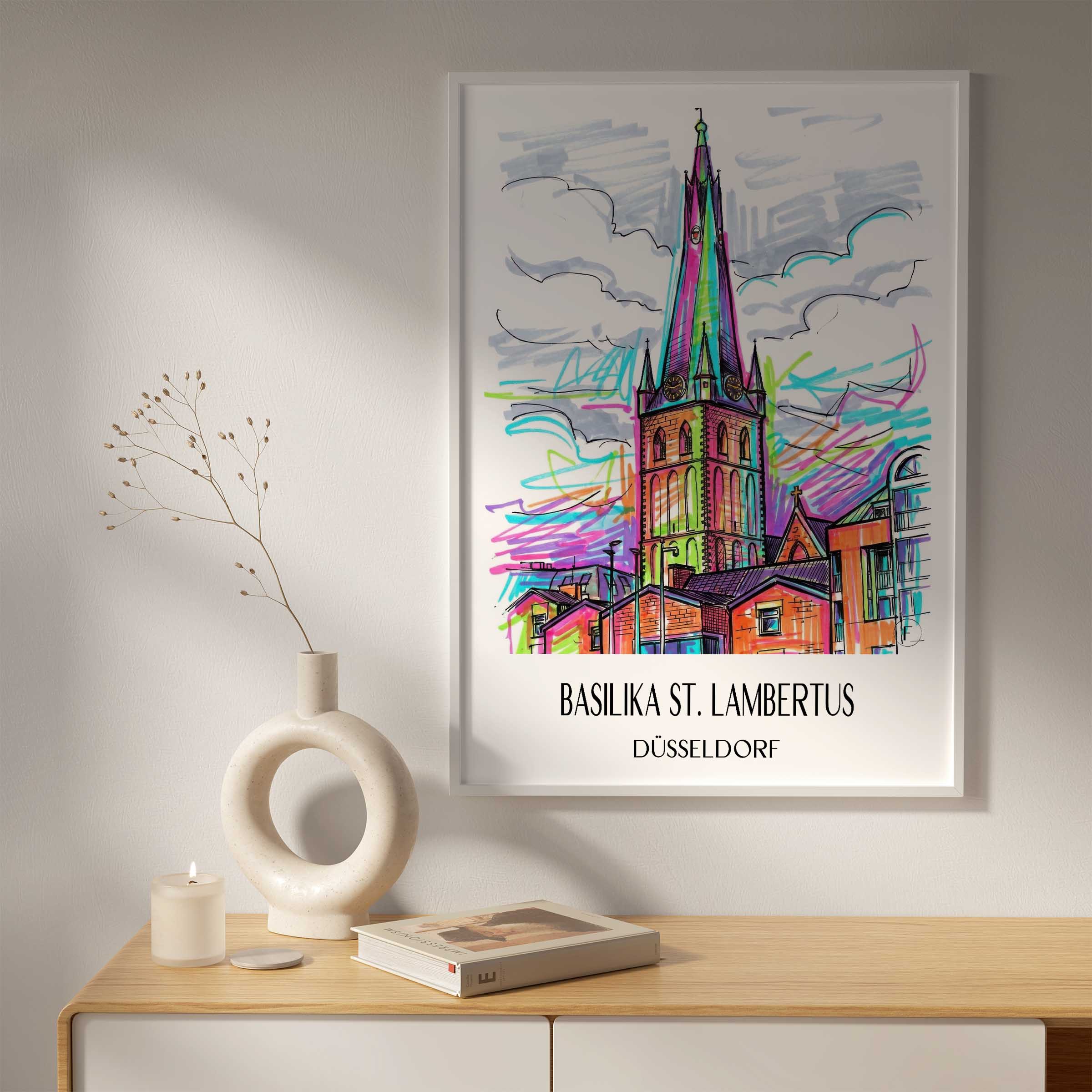 basilika-st.-lambertus-düsseldorf-deutschland-poster-graffiti