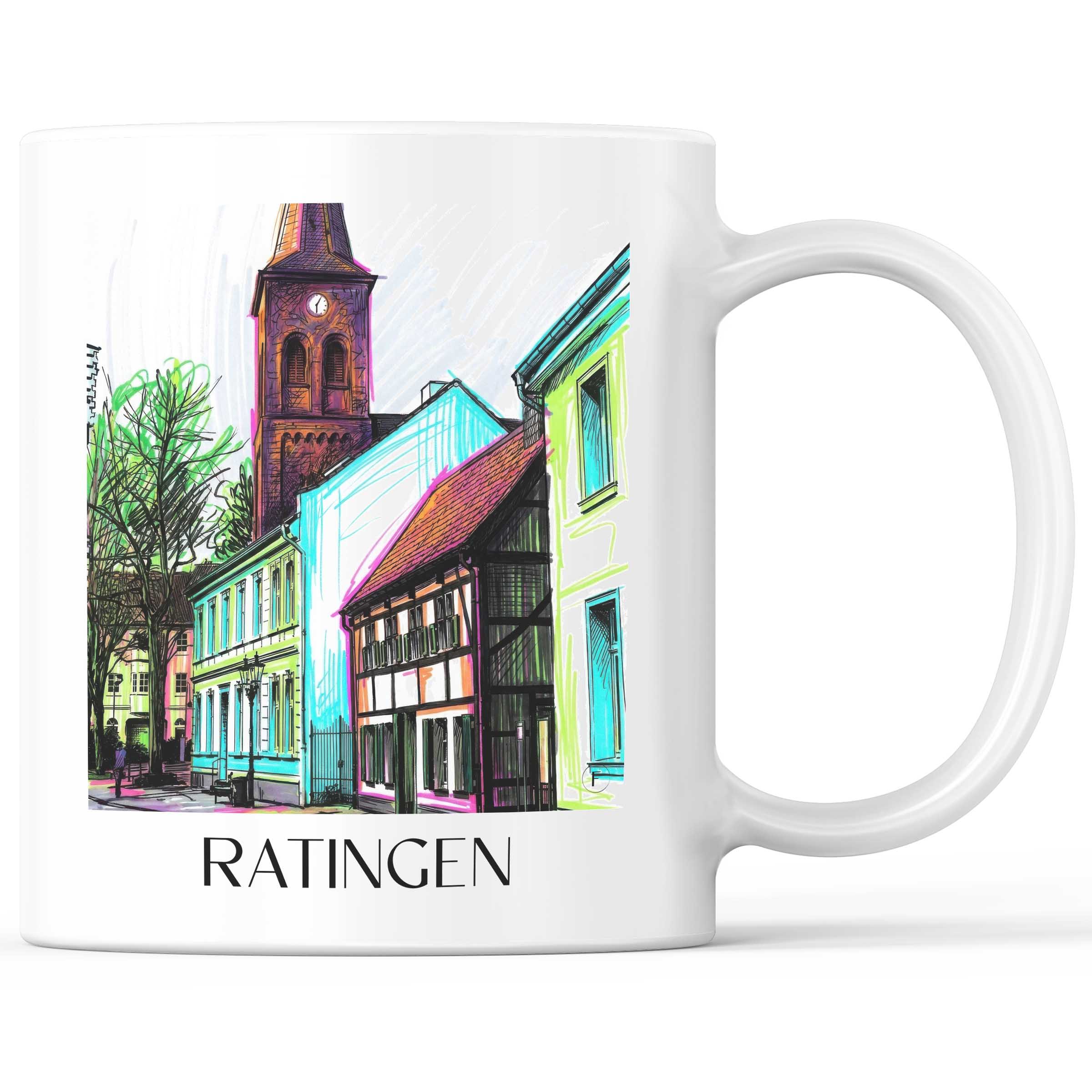 Ratingen - Deutschland Becher - Kaffeetasse im Tag Graffiti Stil