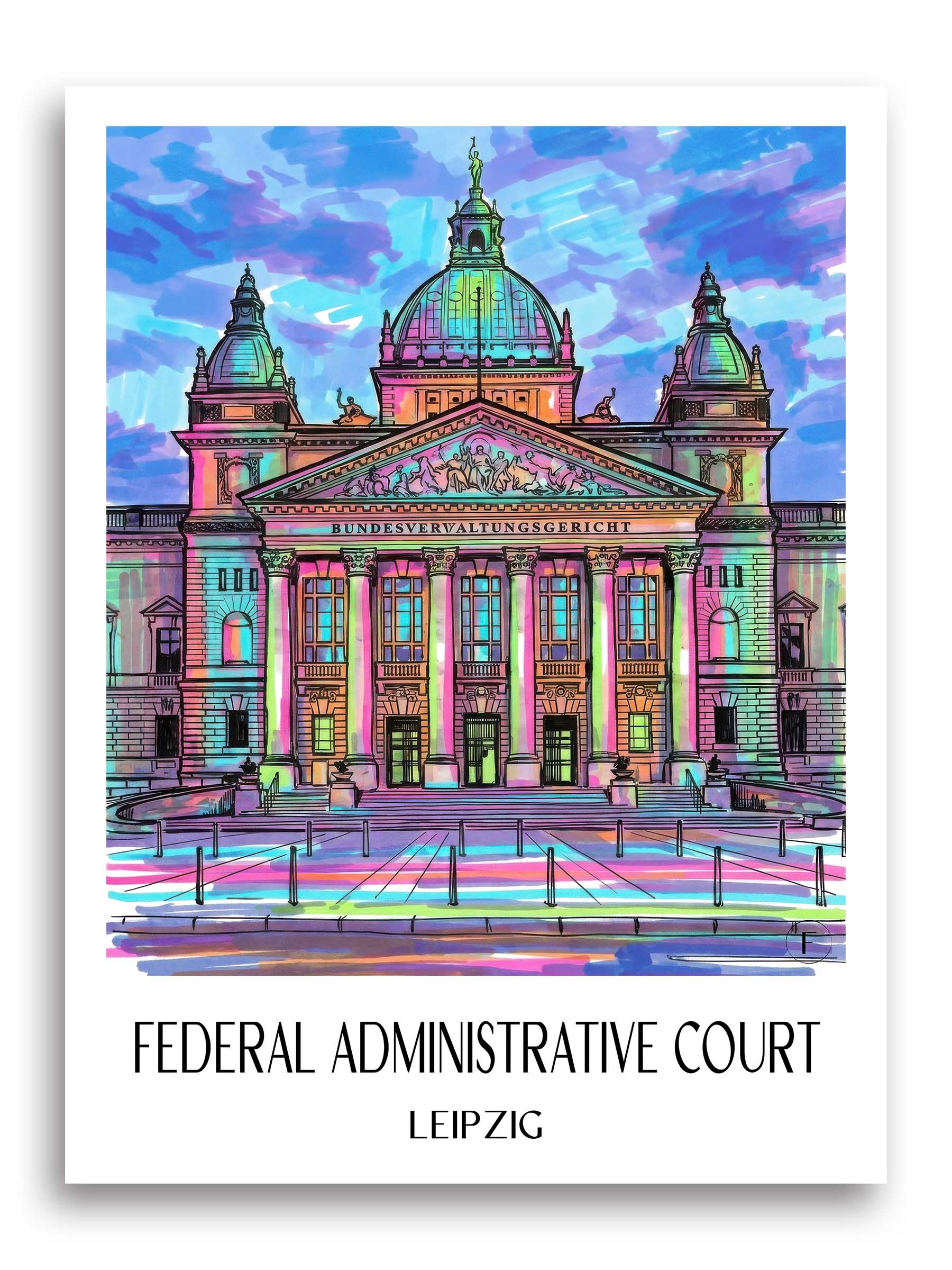 Bundesverwaltungsgericht Poster - Leipzig - Deutschland Kunstdruck - Tag Graffiti von A4 bis A1