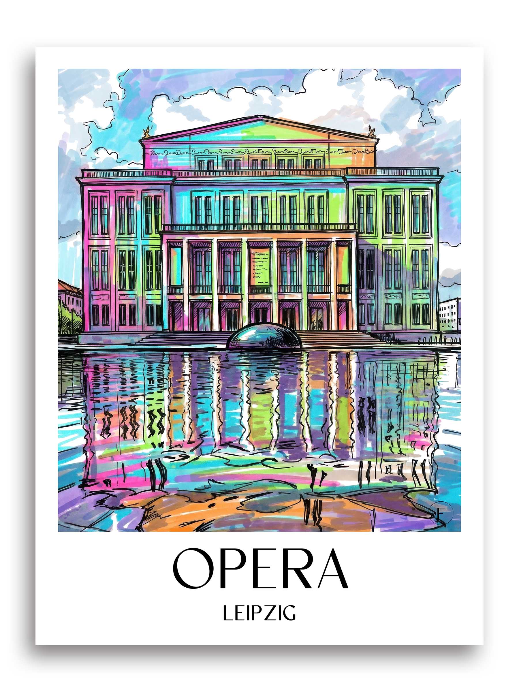 Oper Poster - Leipzig - Deutschland Kunstdruck - Tag Graffiti von A4 bis A1
