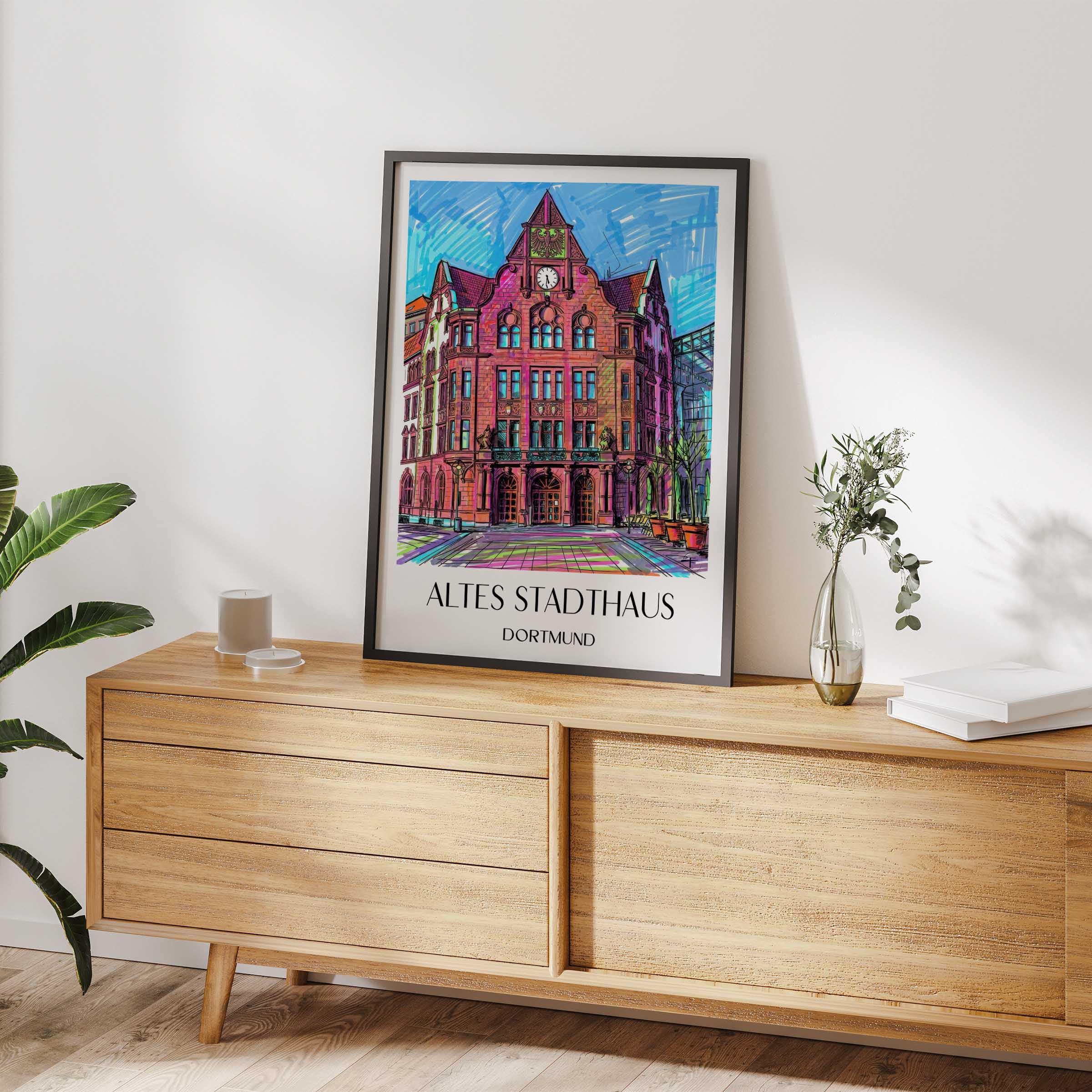 altes-stadthaus-dortmund-deutschland-poster-graffiti