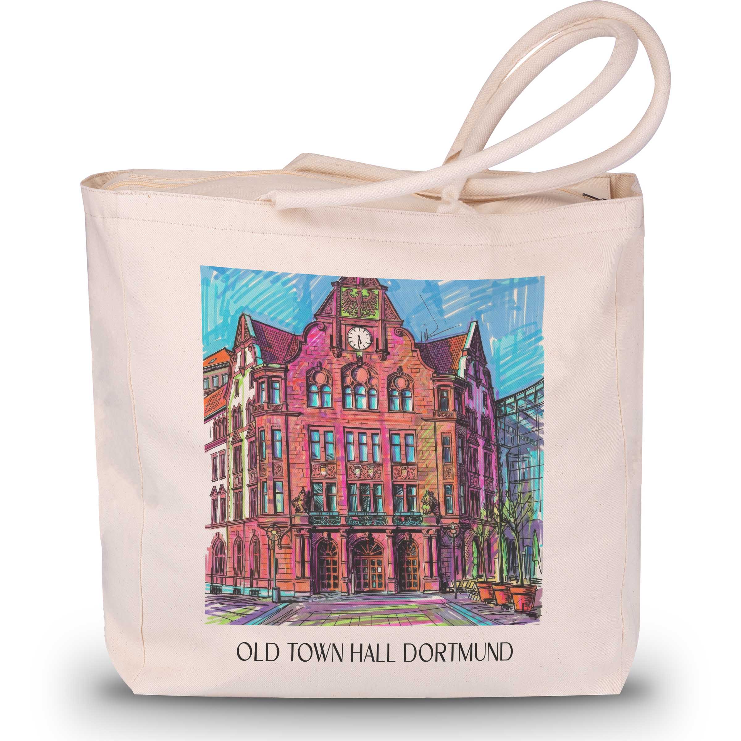 Altes Stadthaus Shopping Tasche - Dortmund - Deutschland Tote Bag - Einkaufstasche im Tag Graffiti Stil