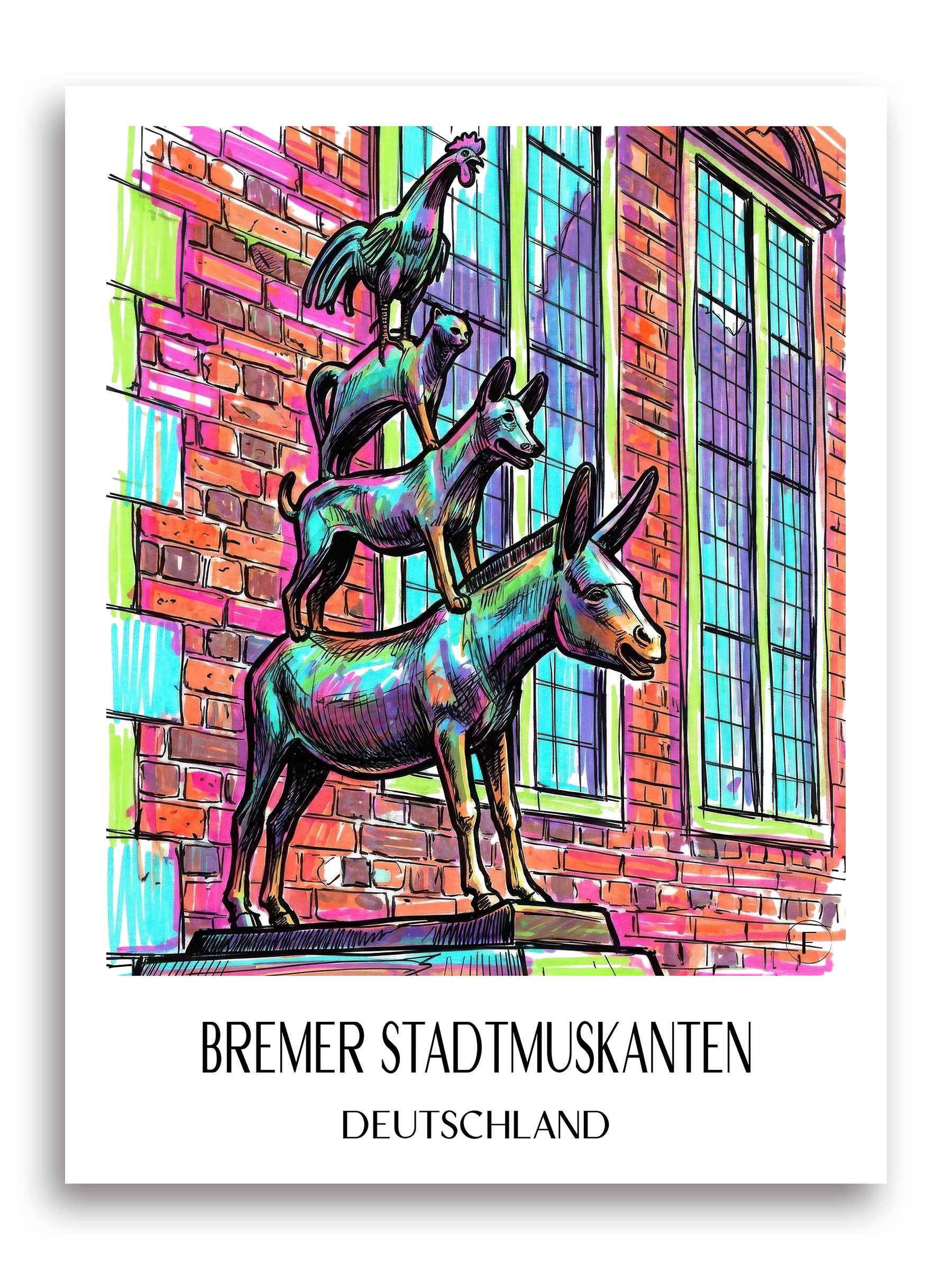 bremer-stadtmuskanten-deutschland-poster-graffiti