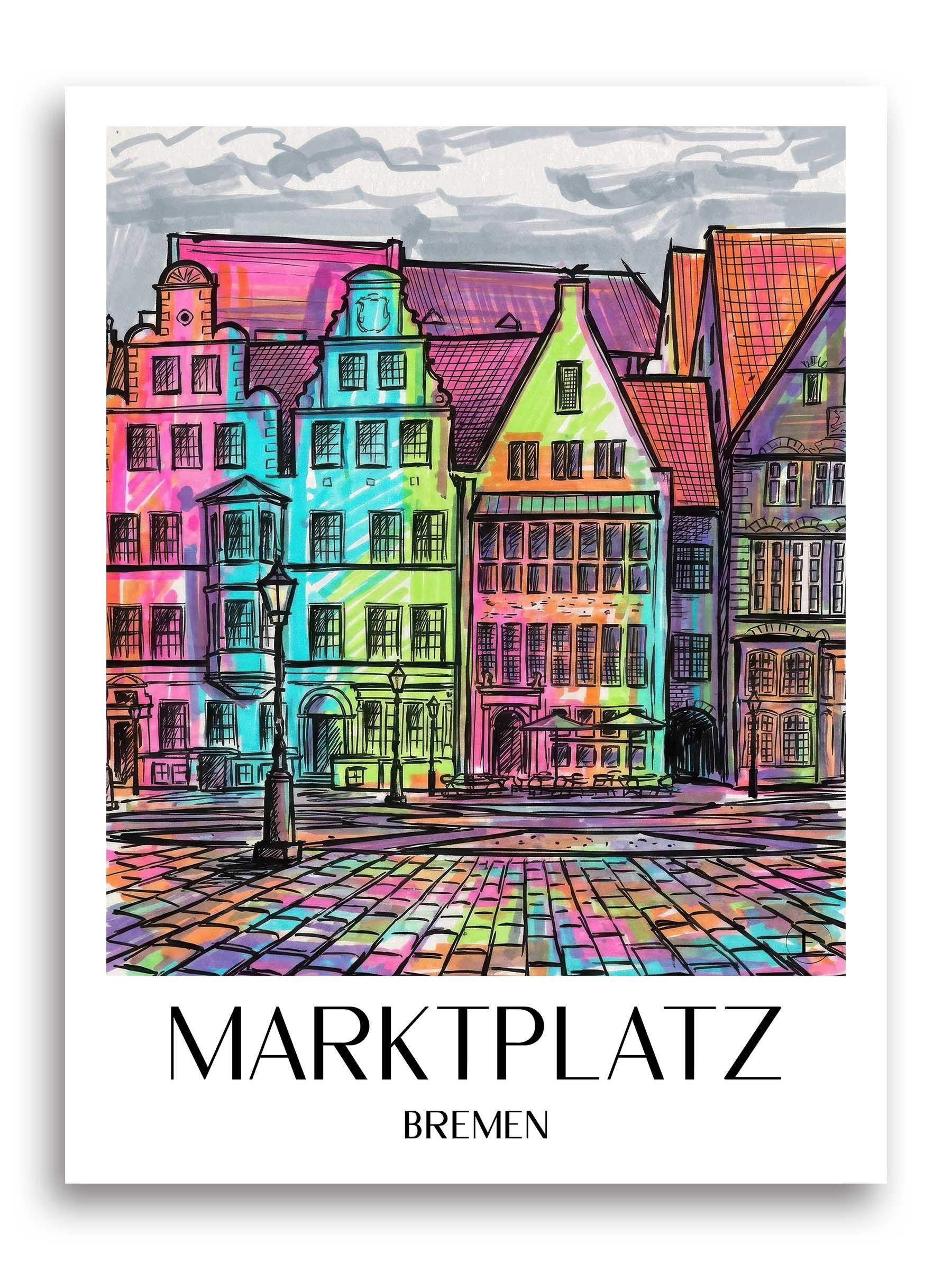 marktplatz-bremen-deutschland-poster-graffiti