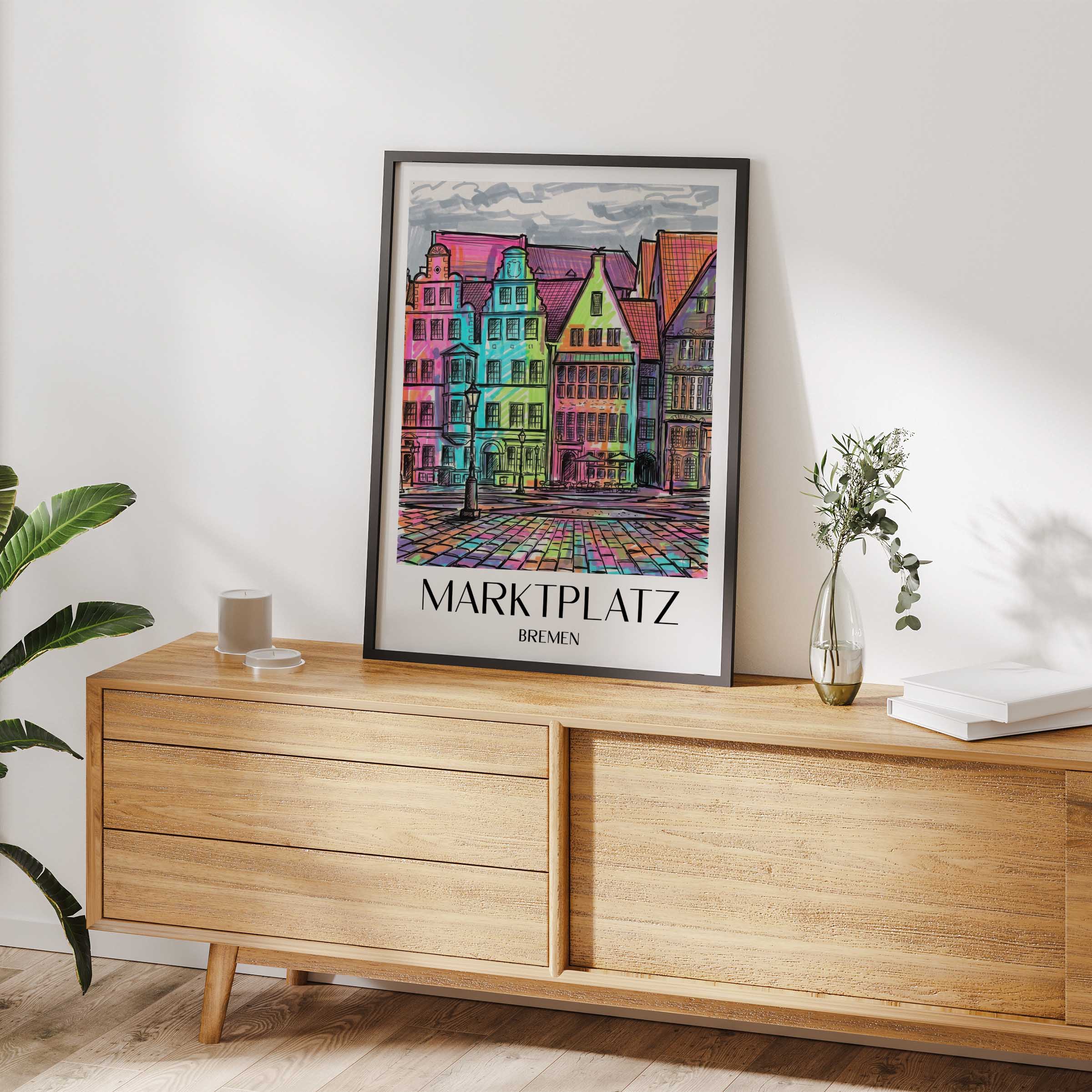 marktplatz-bremen-deutschland-poster-graffiti