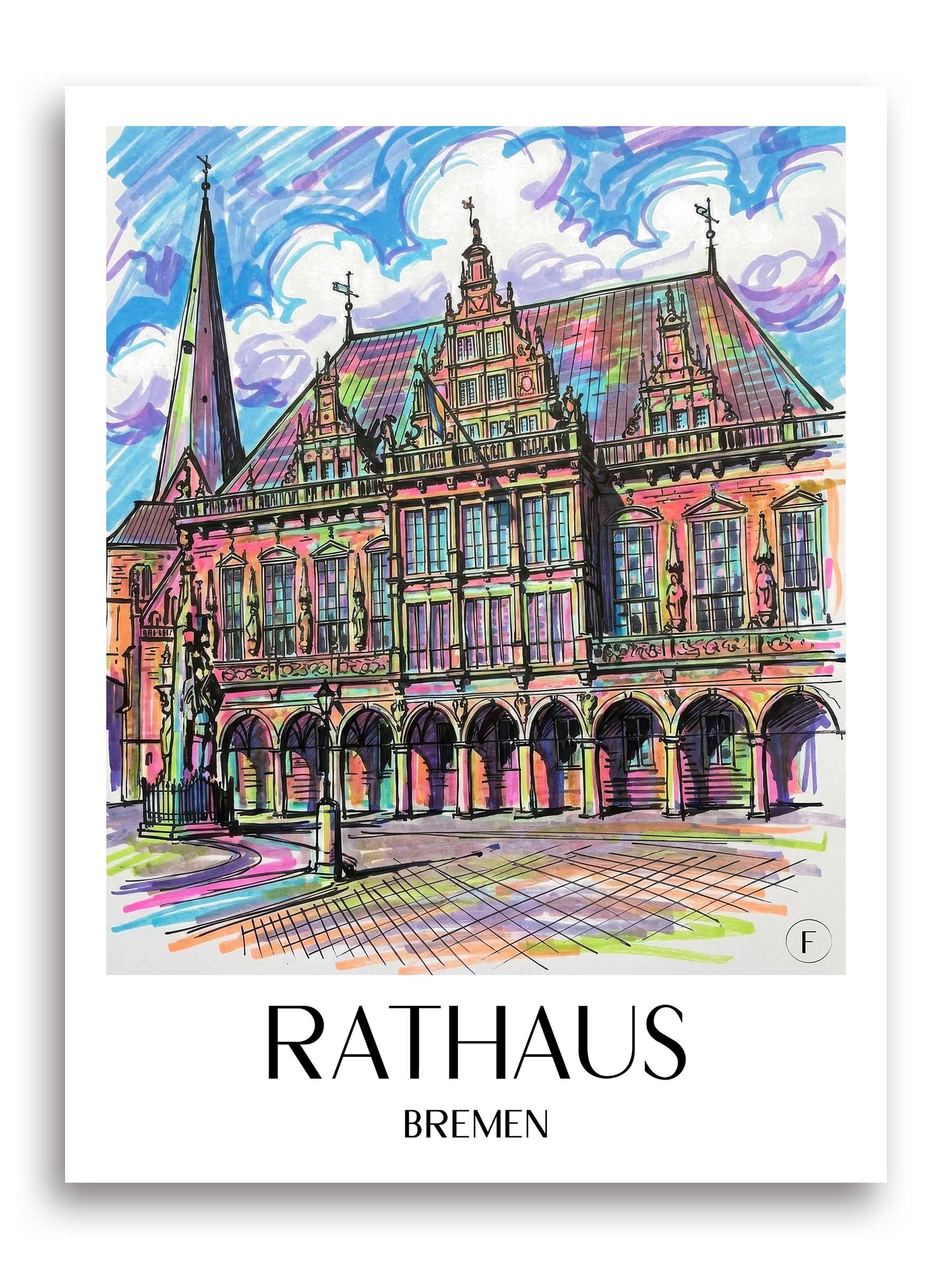 rathaus-bremen-deutschland-poster-graffiti