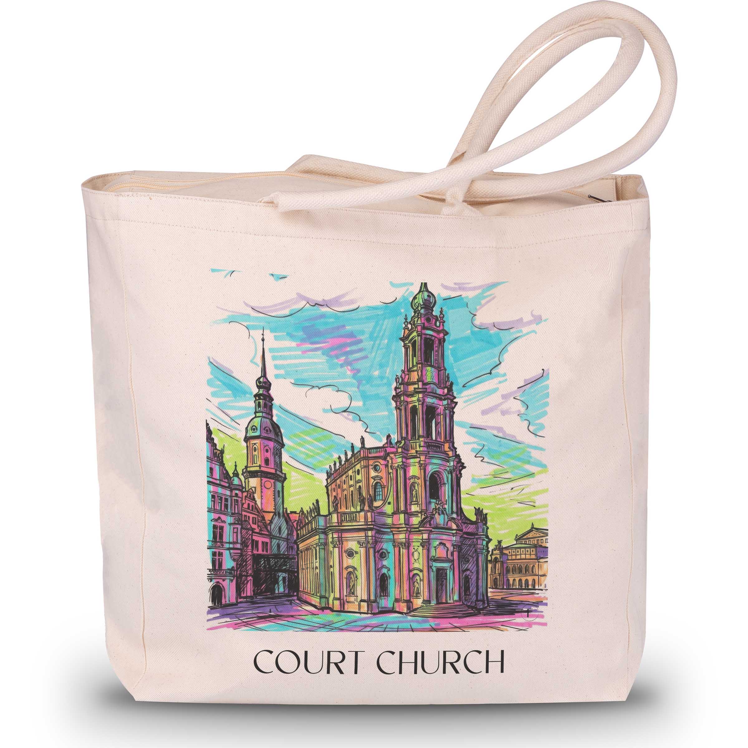 Hofkirche Shopping Tasche - Dresden - Deutschland Tote Bag - Einkaufstasche im Tag Graffiti Stil