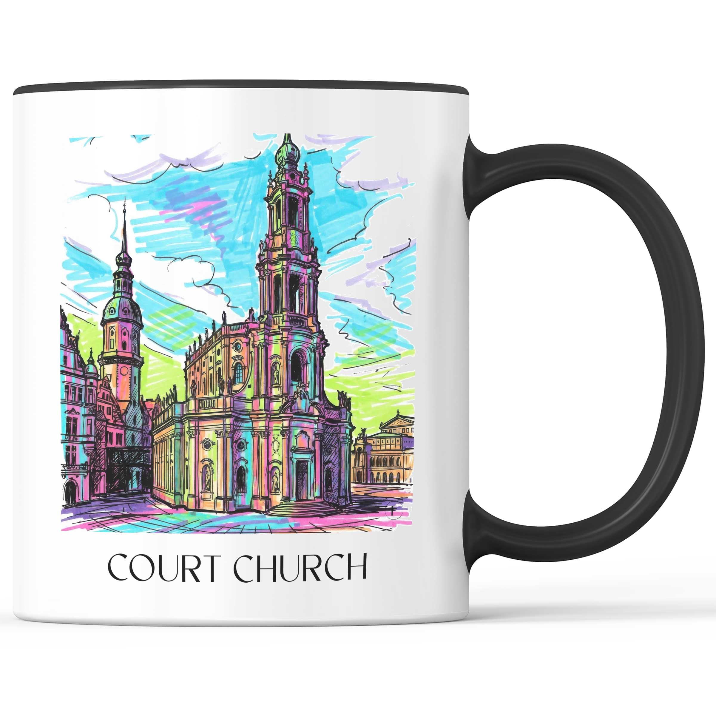 Hofkirche Kaffeebecher - Dresden - Deutschland Becher - Kaffeetasse im Tag Graffiti Stil