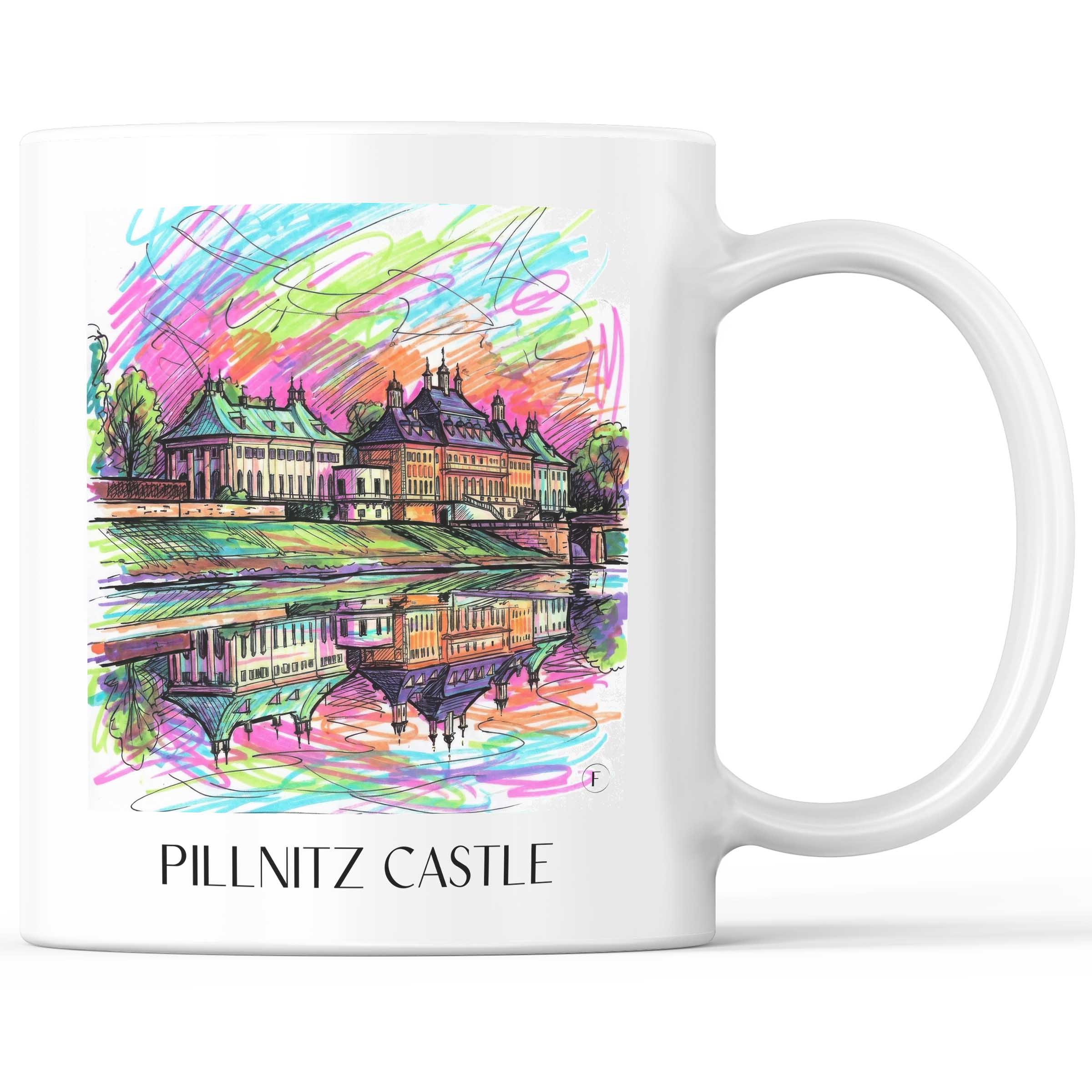 Schloss Pilnitz Kaffeebecher - Dresden - Deutschland Becher - Kaffeetasse im Tag Graffiti Stil