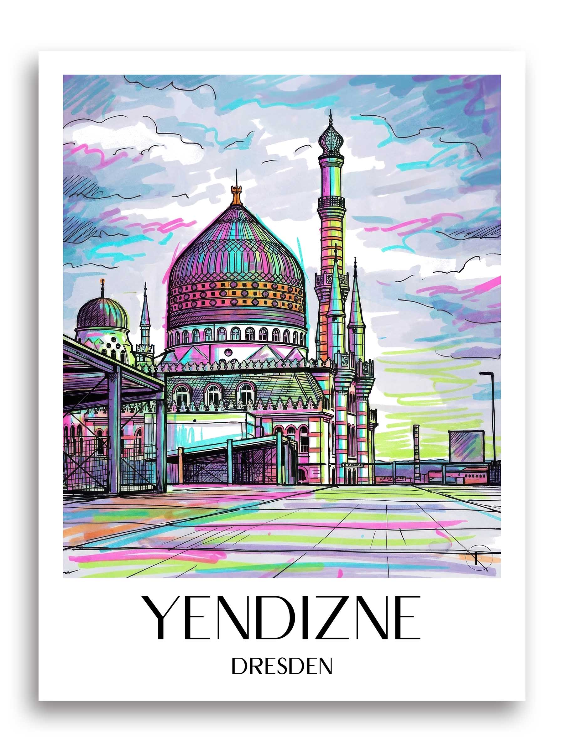 Yendizne Poster - Dresden - Deutschland Kunstdruck - Tag Graffiti von A4 bis A1
