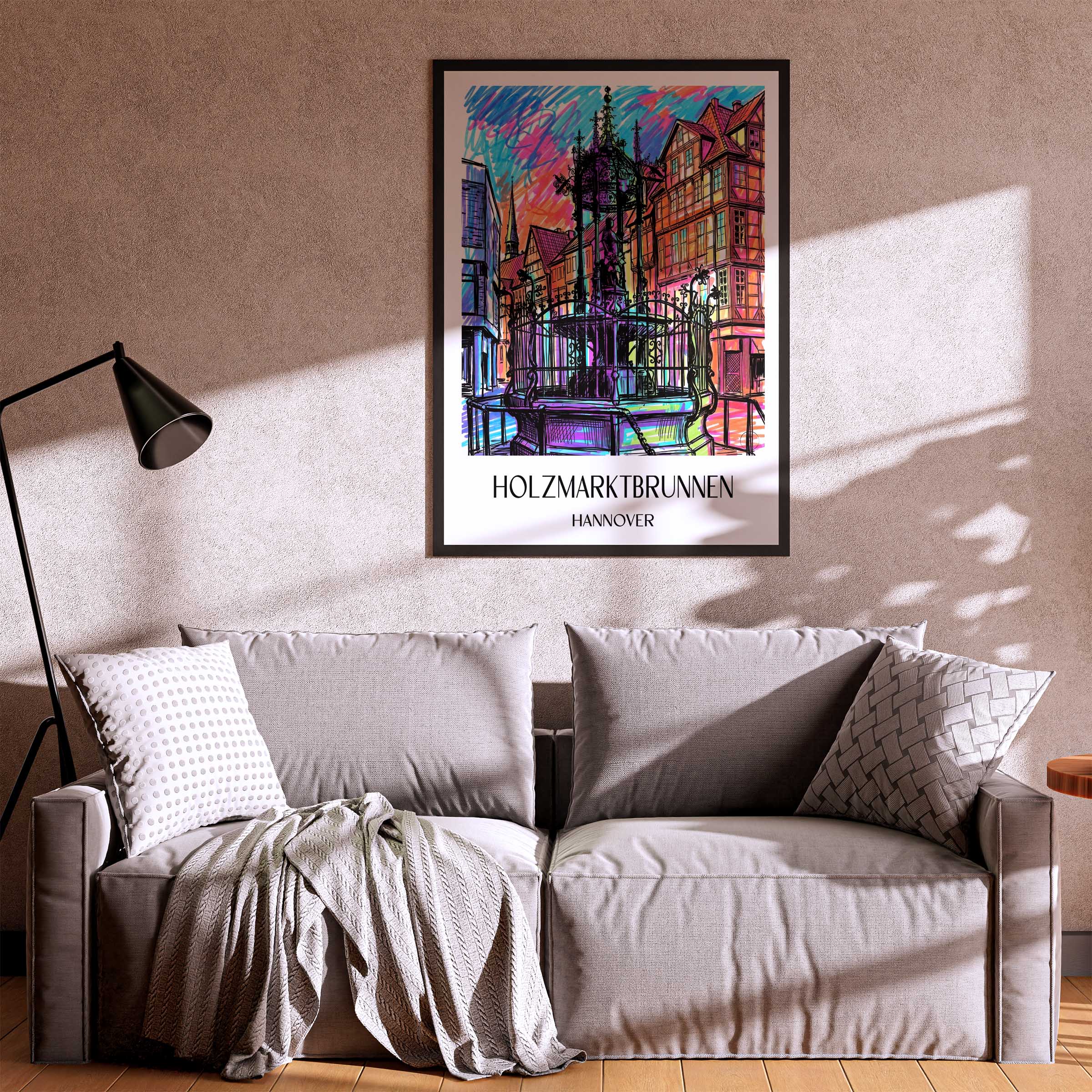 holzmarktbrunnen-hannover-deutschland-poster-graffiti