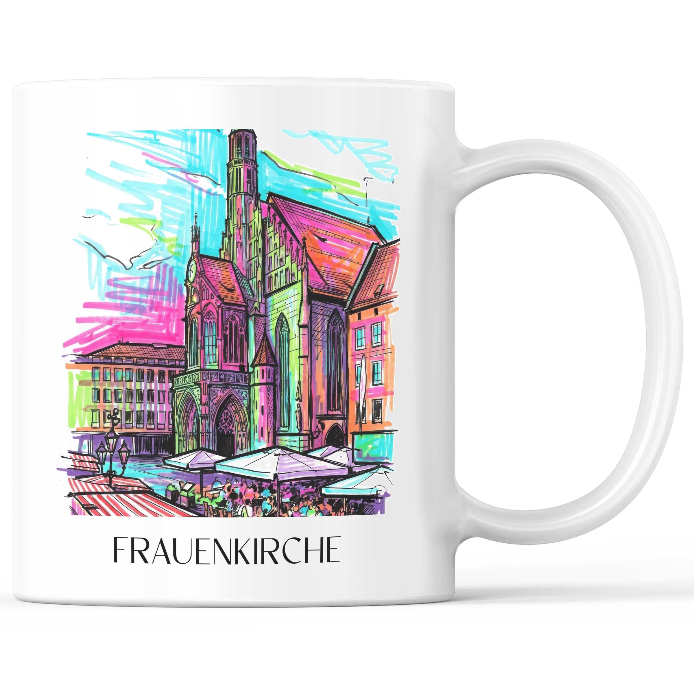Frauenkirche Kaffeebecher - Nürnberg - Deutschland Becher - Kaffeetasse im Tag Graffiti Stil