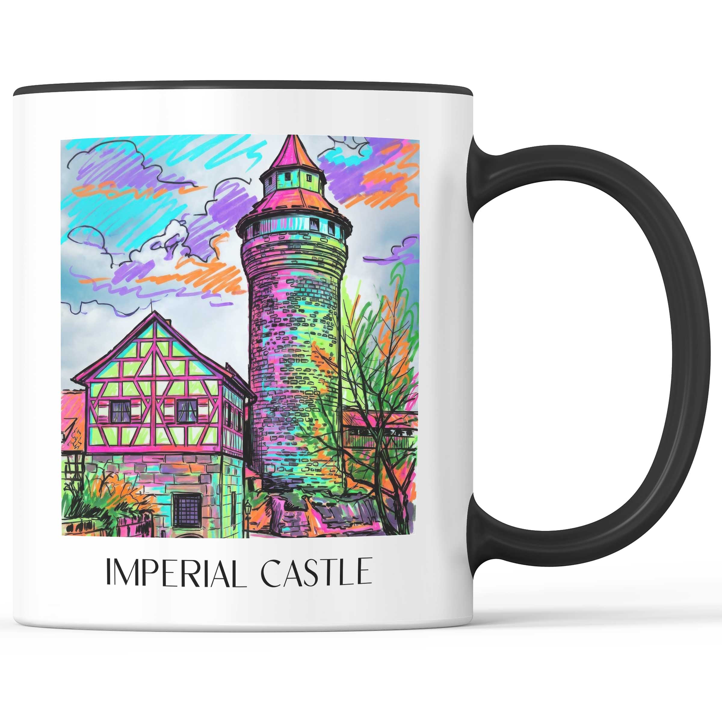 Kaiserburg Kaffeebecher - Nürnberg - Deutschland Becher - Kaffeetasse im Tag Graffiti Stil