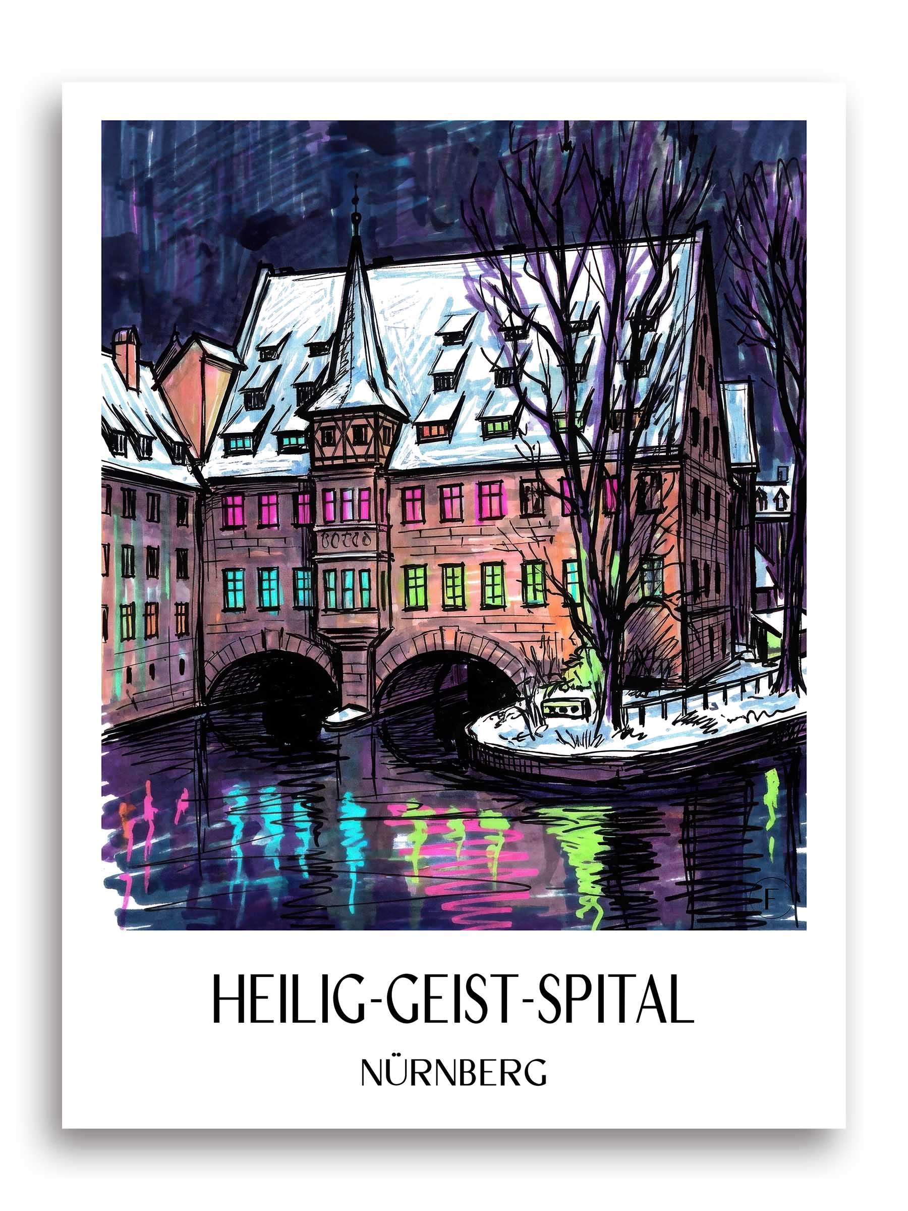 heilig-geist-spital-nürnberg-deutschland-poster-graffiti
