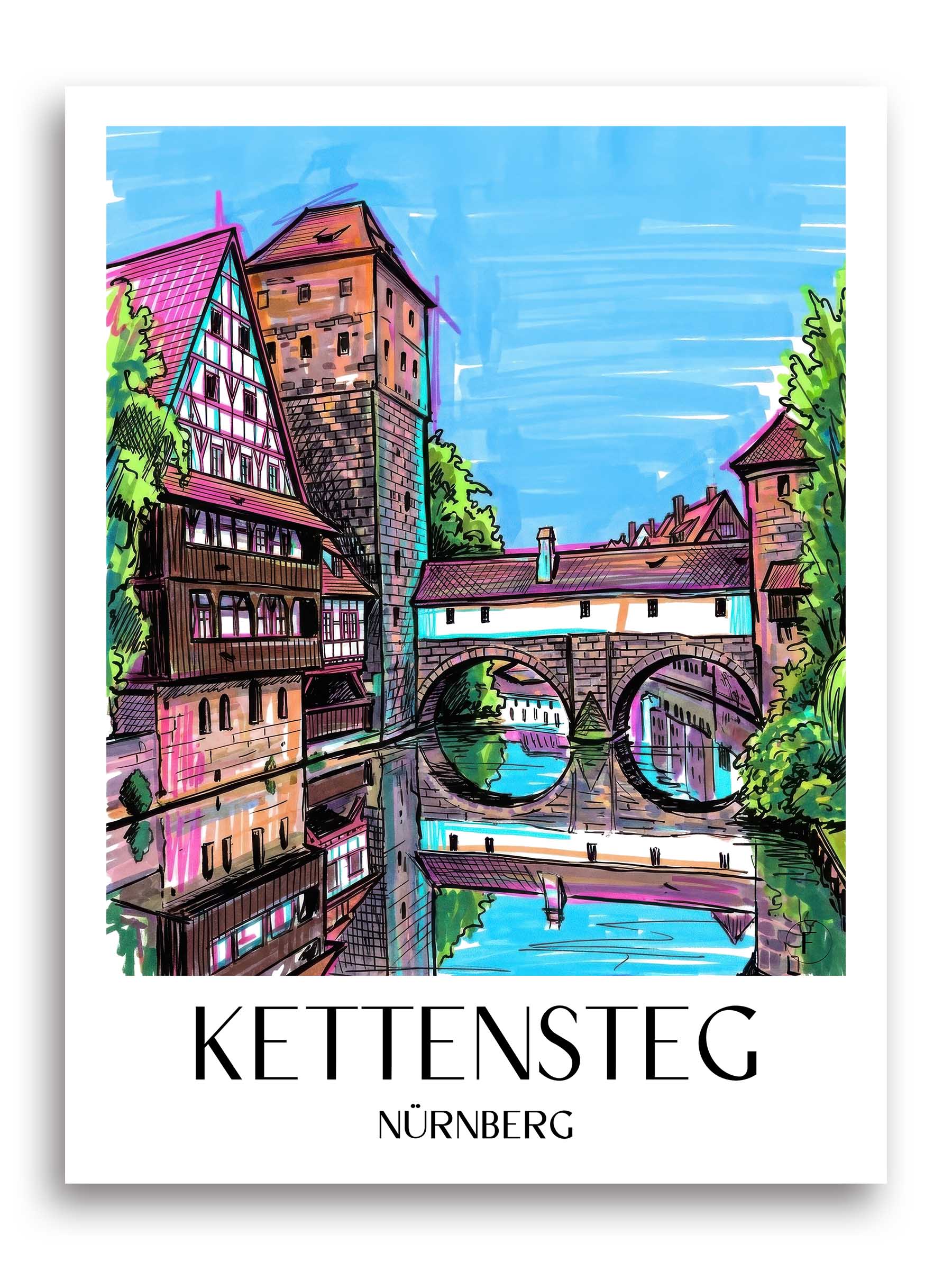 kettensteg-nürnberg-deutschland-poster-graffiti