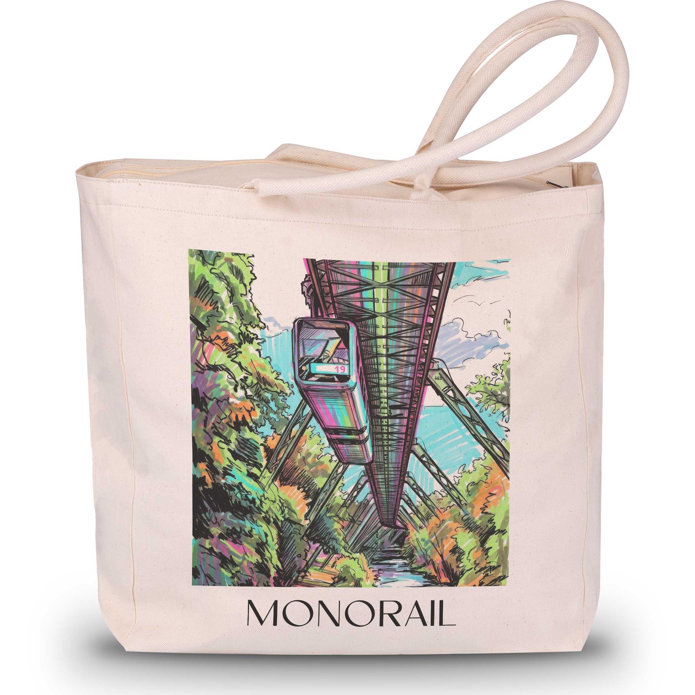 Schwebebahn Shopping Tasche - Wuppertal - Deutschland Tote Bag - Einkaufstasche im Tag Graffiti Stil