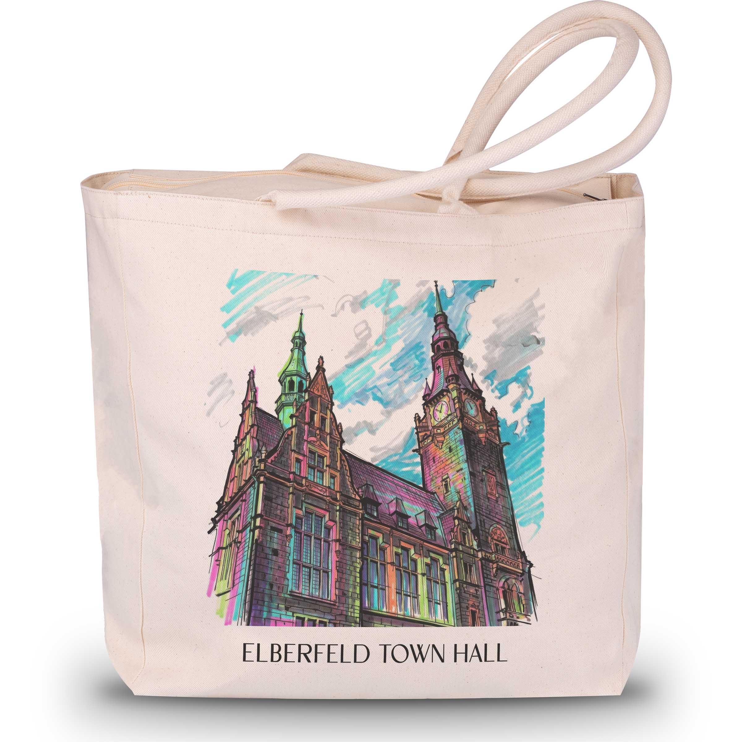 Rathaus Elberfeld Shopping Tasche - Wuppertal - Deutschland Tote Bag - Einkaufstasche im Tag Graffiti Stil