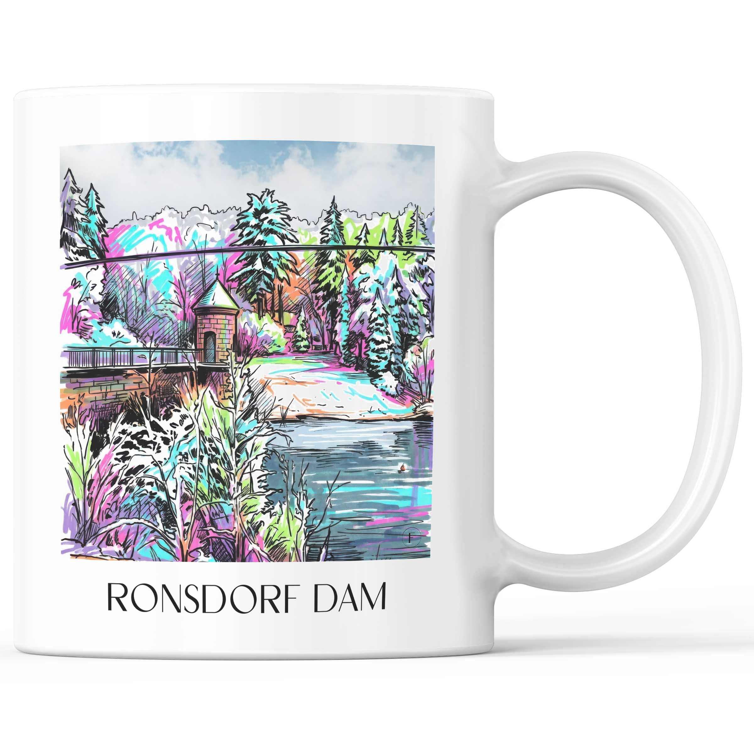 Ronsdorfer Talsperre Kaffeebecher - Wuppertal - Deutschland Becher - Kaffeetasse im Tag Graffiti Stil
