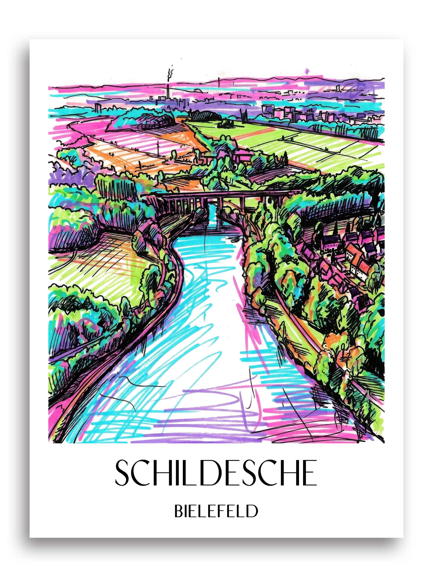 Schildesche Poster - Bielefeld - Deutschland Kunstdruck - Tag Graffiti von A4 bis A1