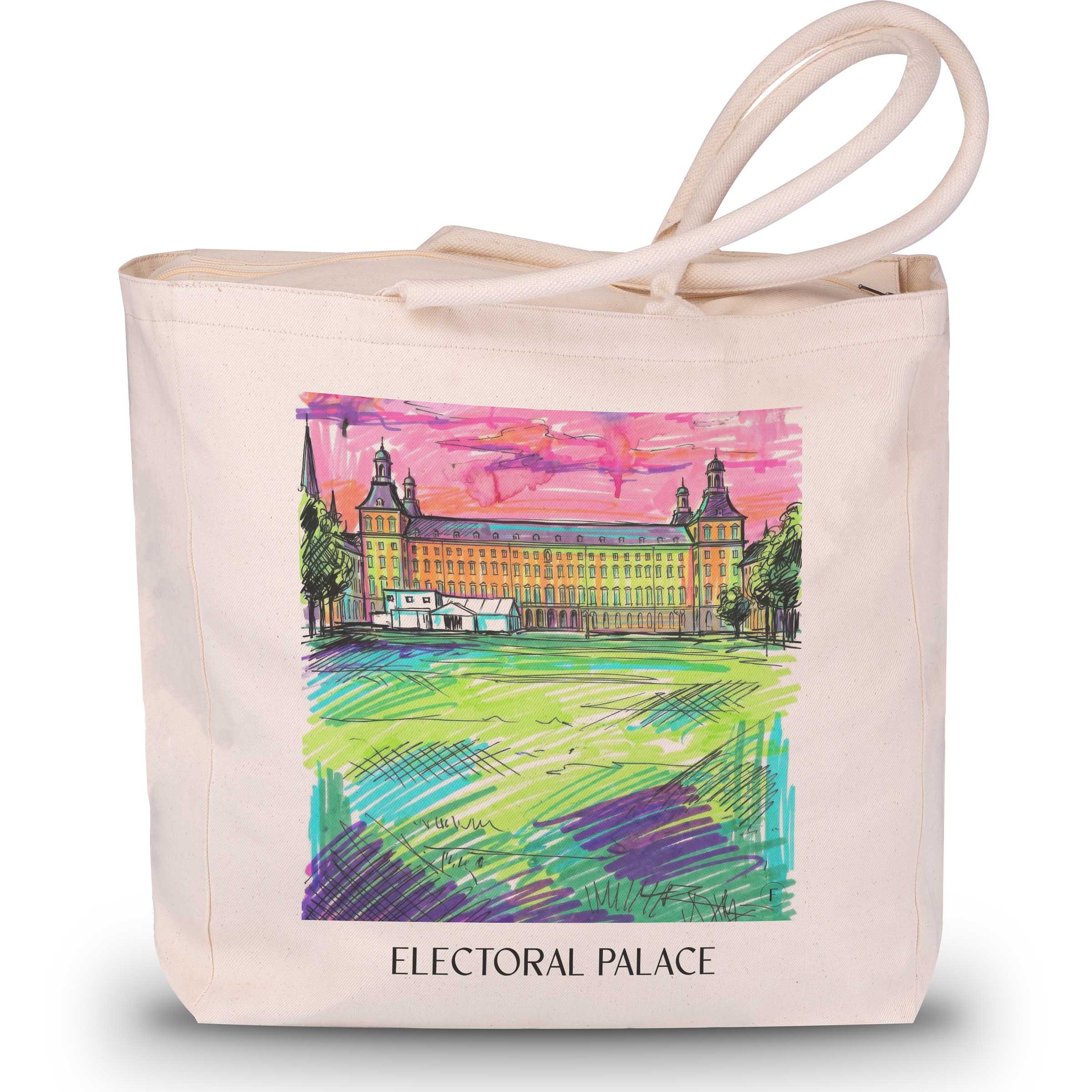 Kurfürstliches Schloss Shopping Tasche - Bonn - Deutschland Tote Bag - Einkaufstasche im Tag Graffiti Stil