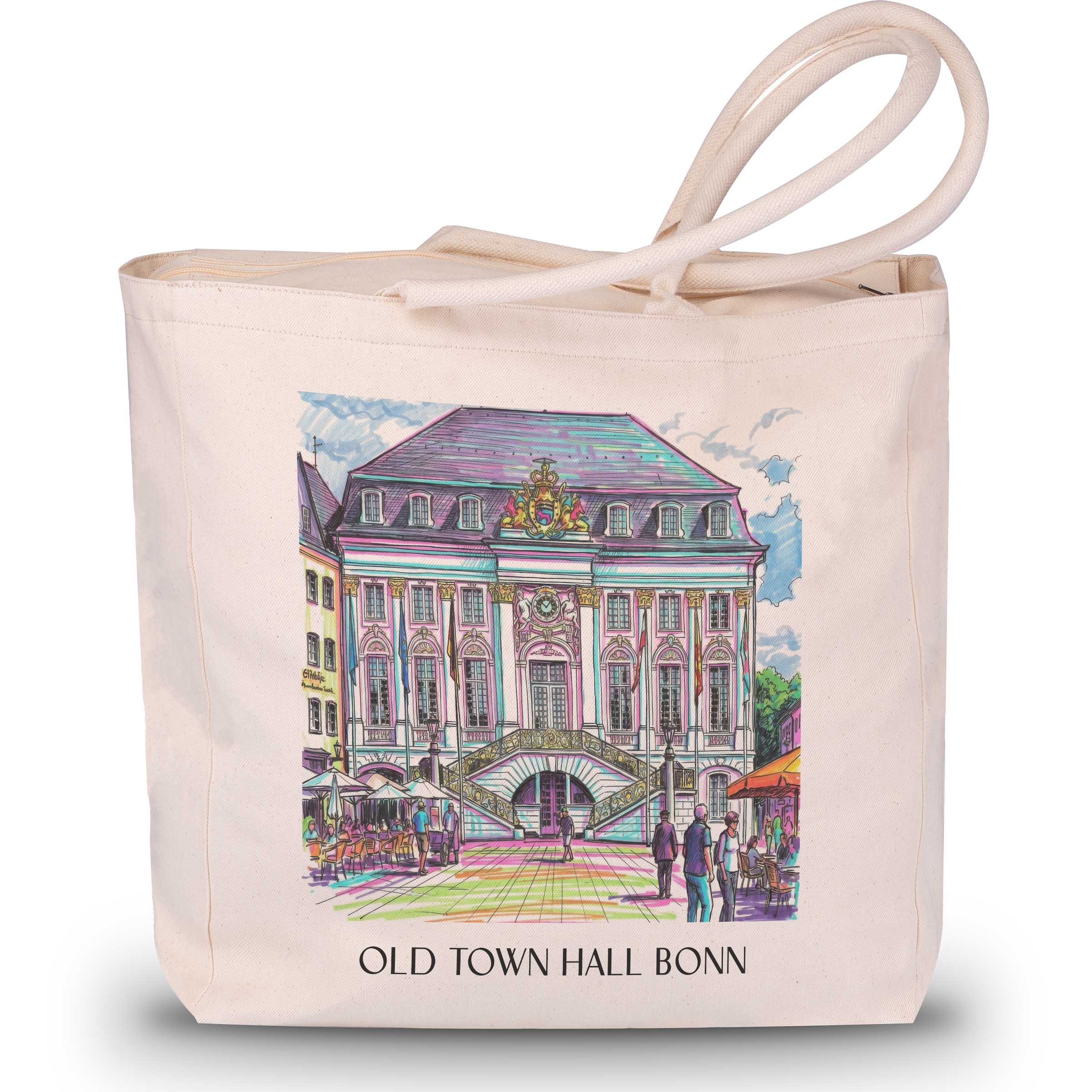 Altes Rathaus Shopping Tasche - Bonn - Deutschland Tote Bag - Einkaufstasche im Tag Graffiti Stil