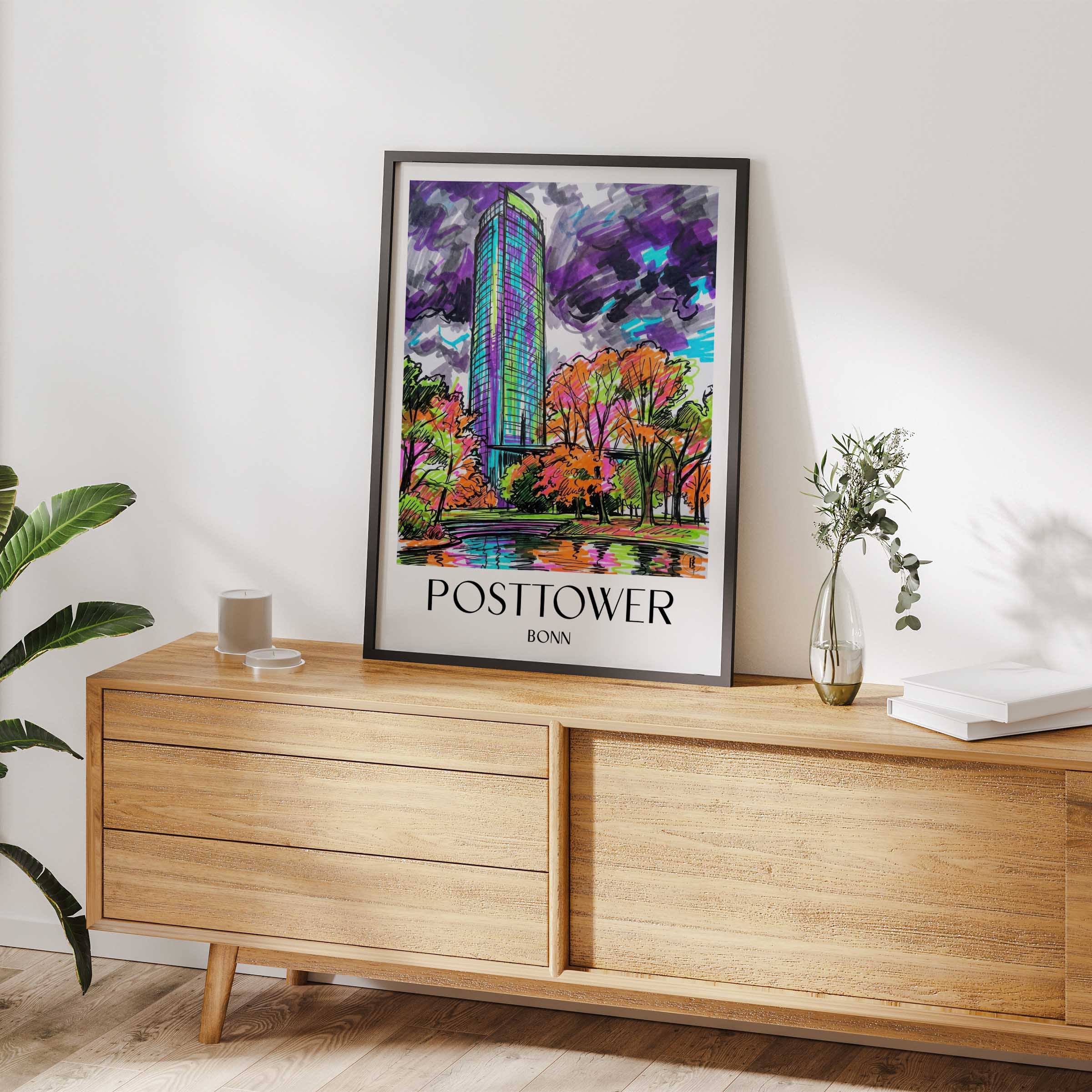 posttower-bonn-deutschland-poster-graffiti