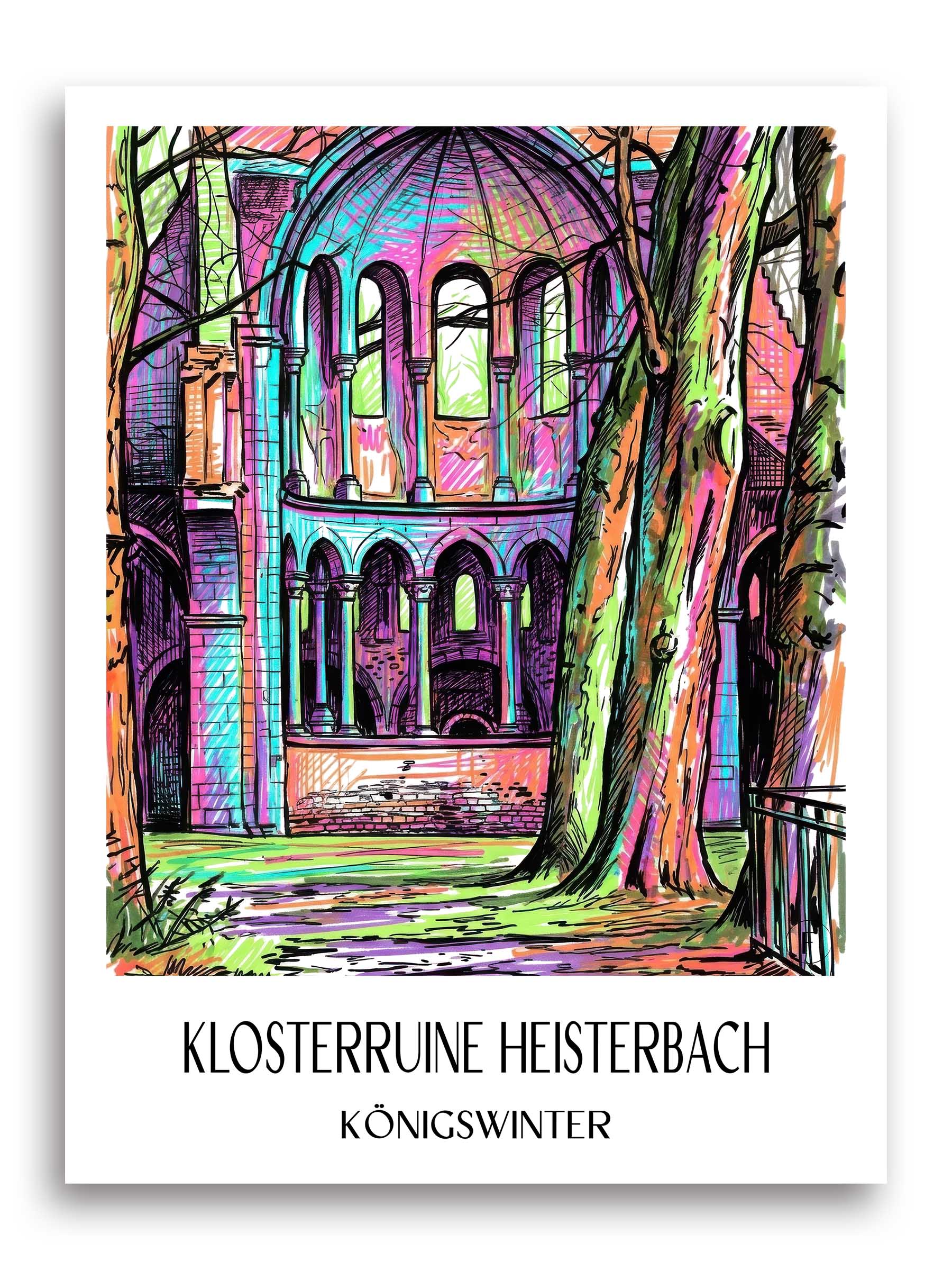 klosterruine-heisterbach-königswinter-deutschland-poster-graffiti