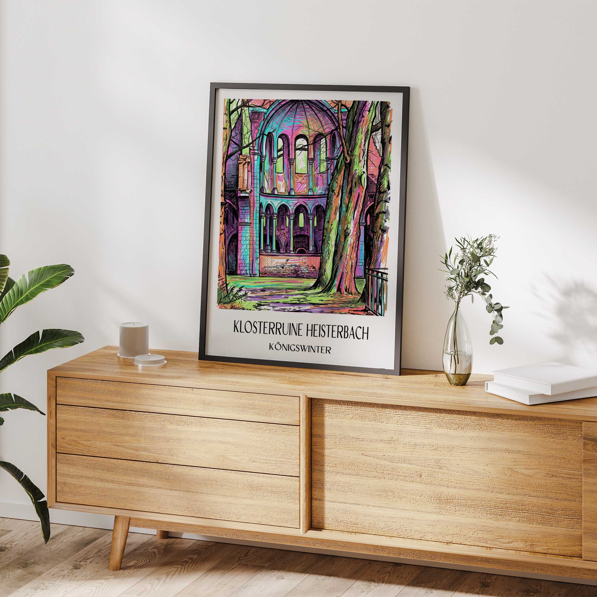klosterruine-heisterbach-königswinter-deutschland-poster-graffiti